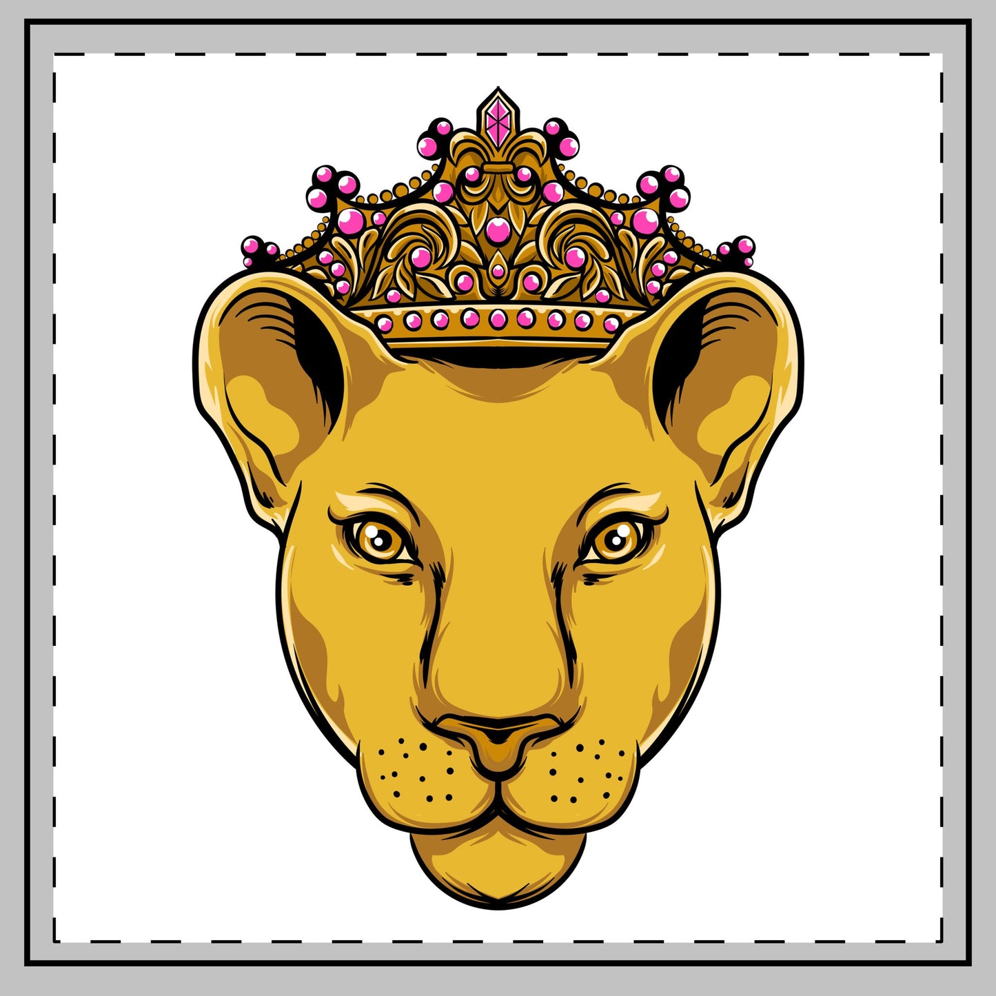 LIONESS – Hvidt pudebetræk med kronet hunløve | The Original - faithwear