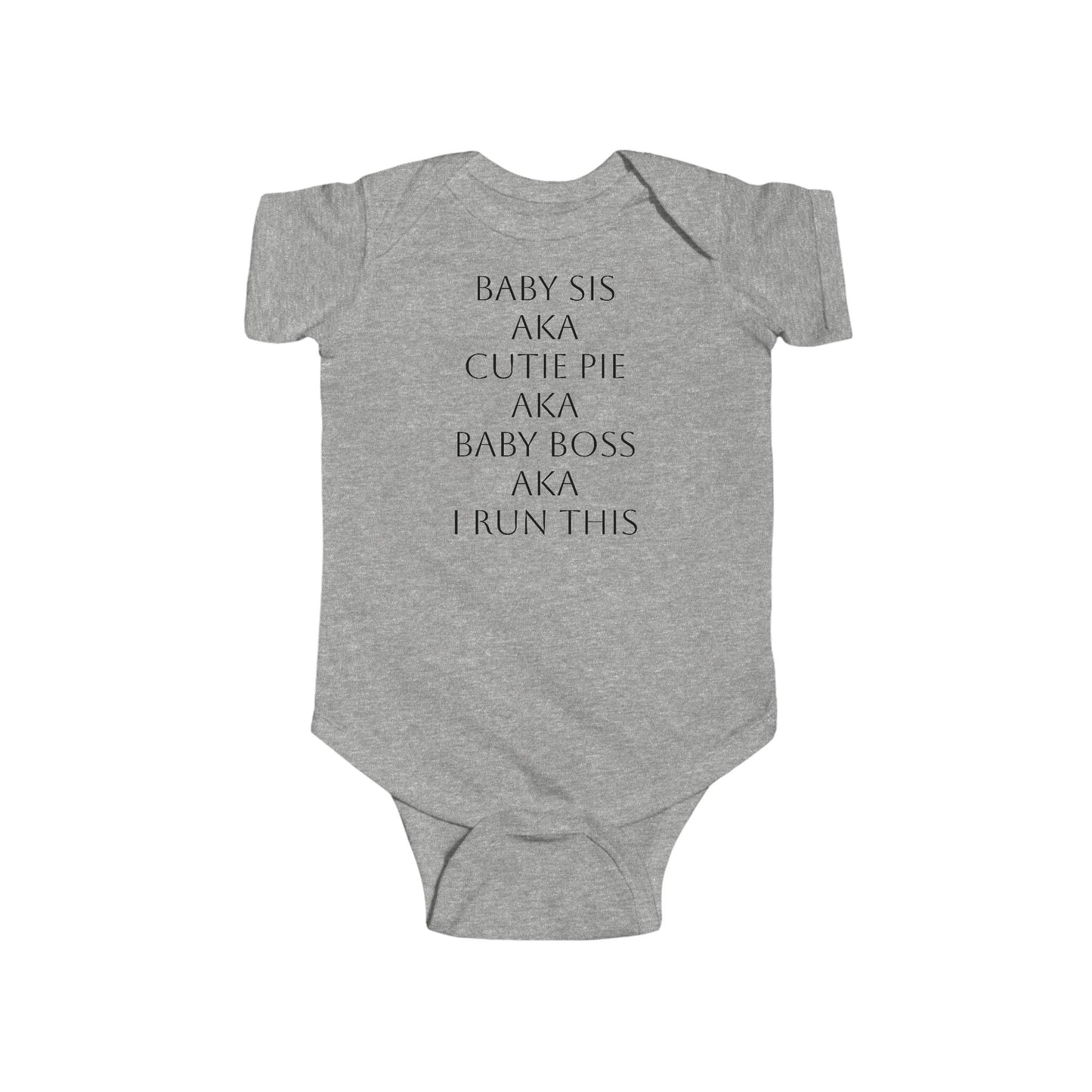 Close-up of BOLD LINES print on light grey baby body from The Original