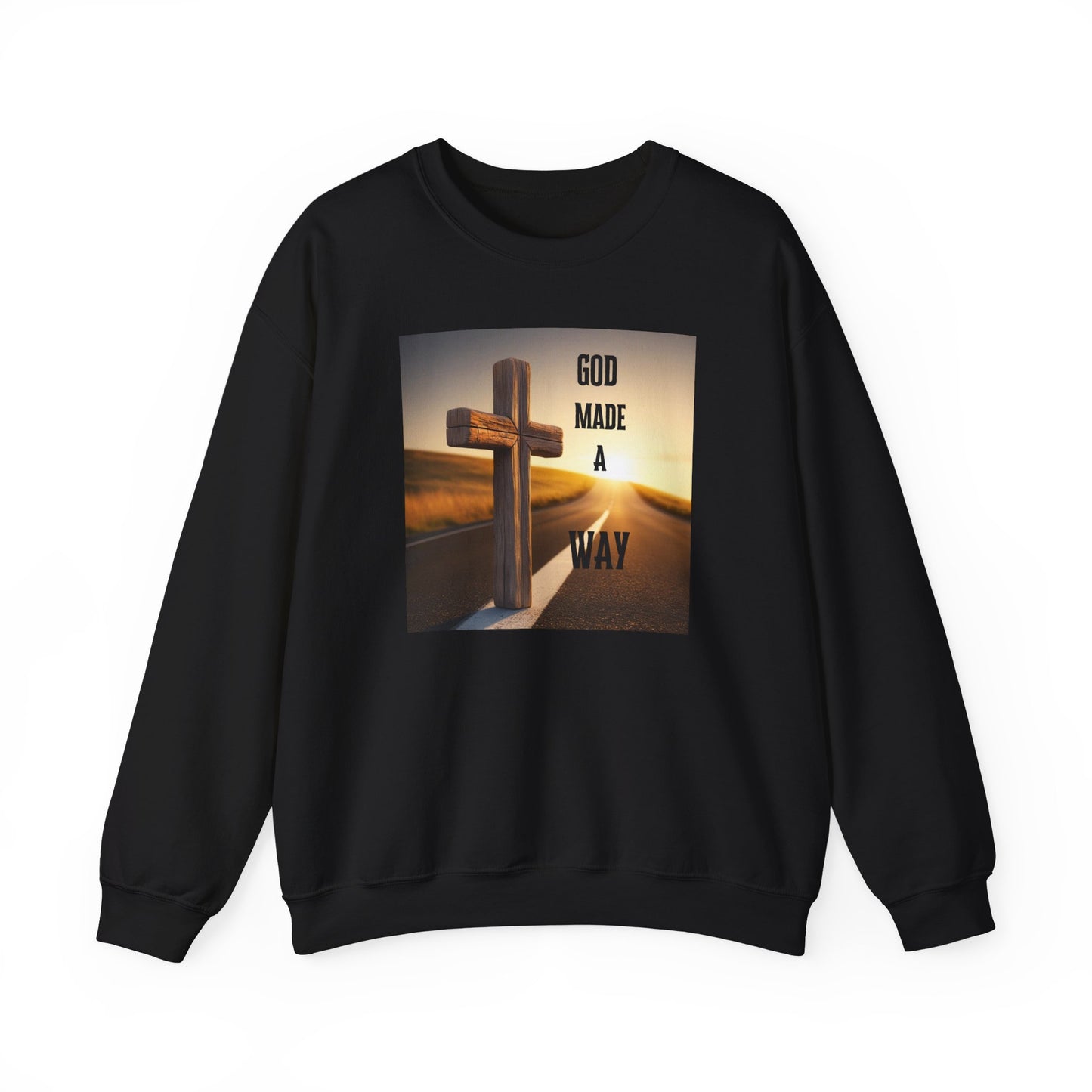 Faith-based unisex Gildan 18000 sweatshirt with BOLD LINES