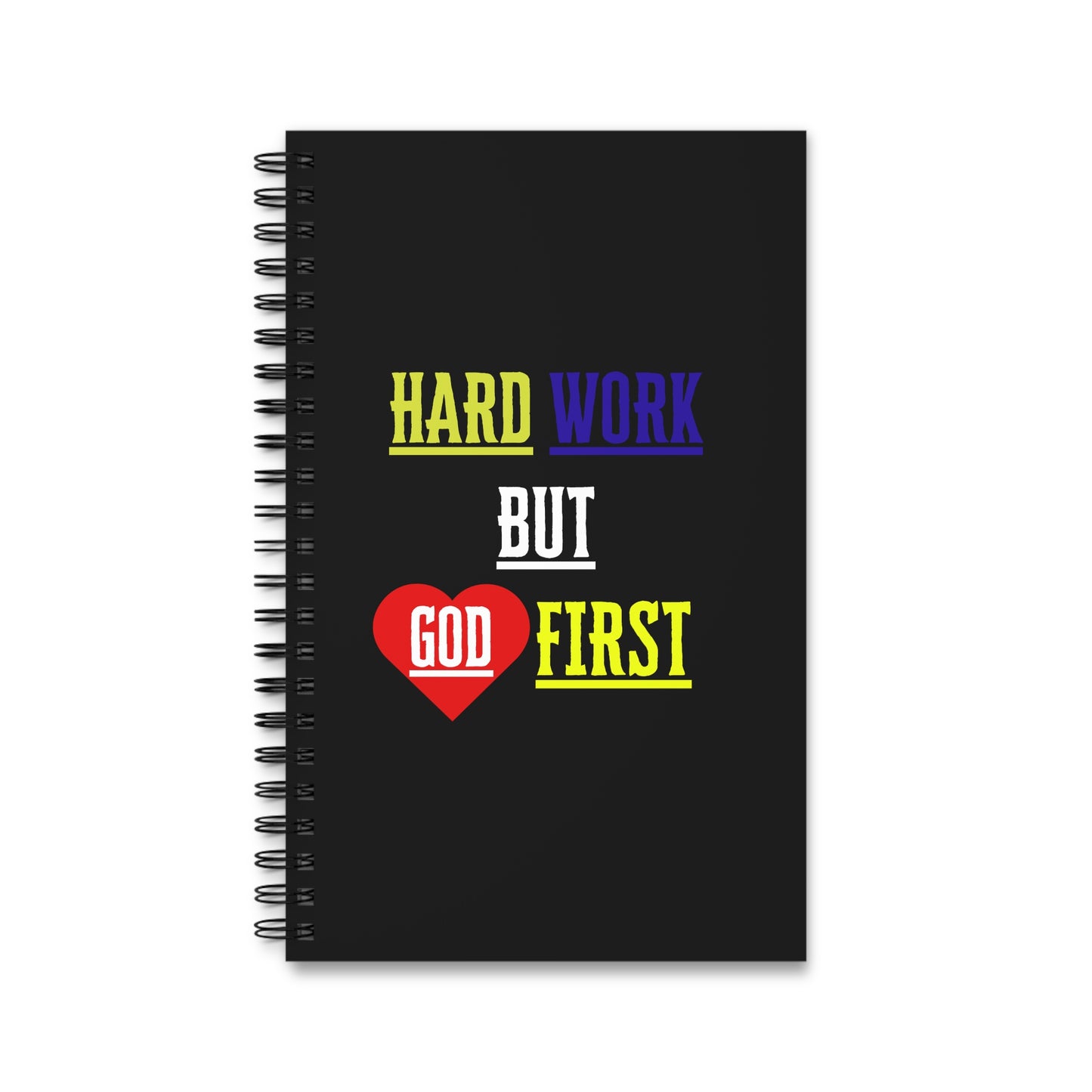 Faith Journal spiral notebook with motivational cover and vibrant colors