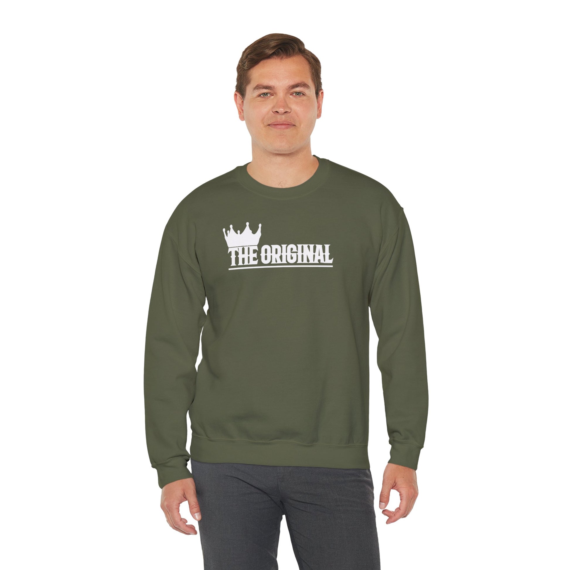 Faith-based unisex sweatshirt “The Original” on model front view