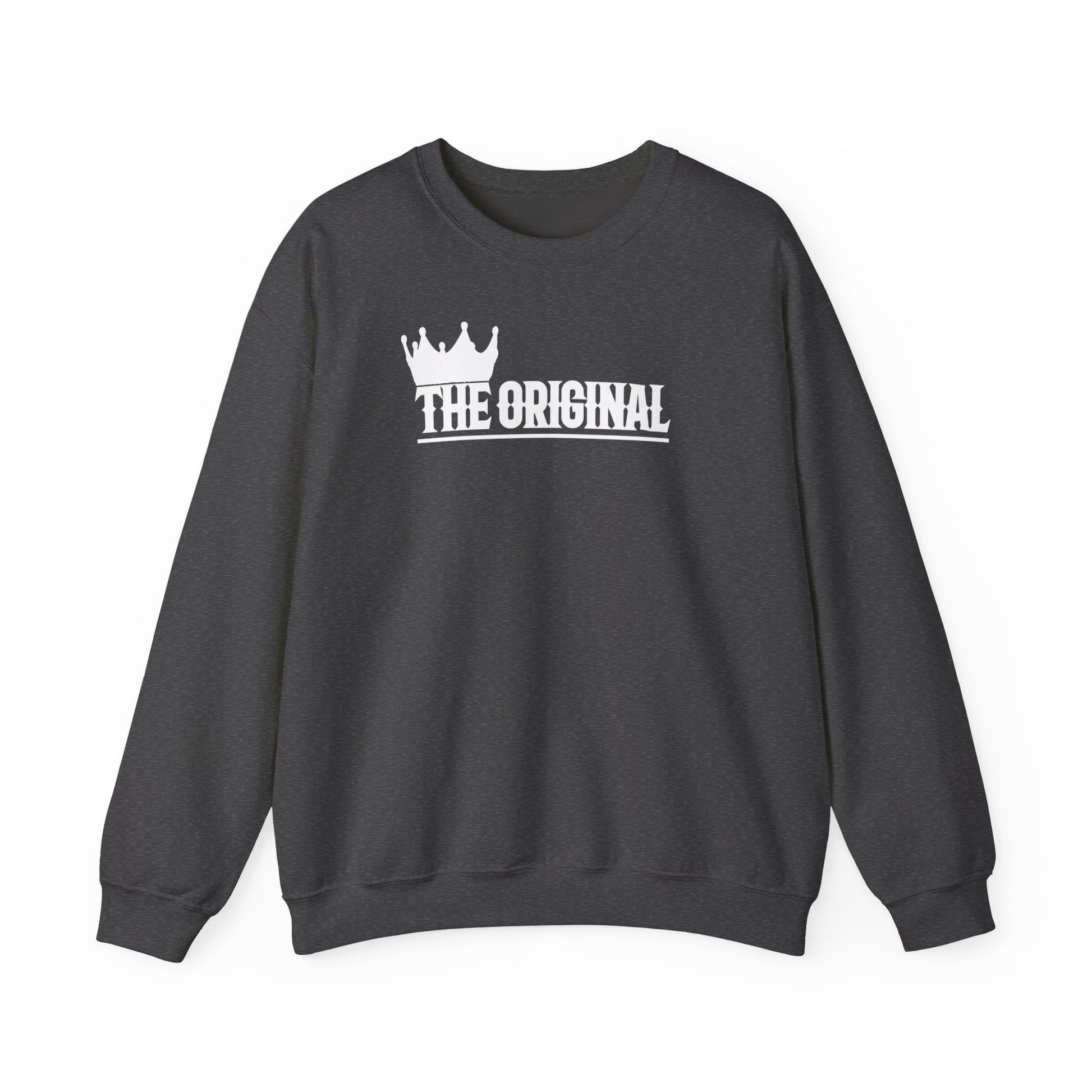 Flat lay of The Original sweatshirt with white embroidered logo