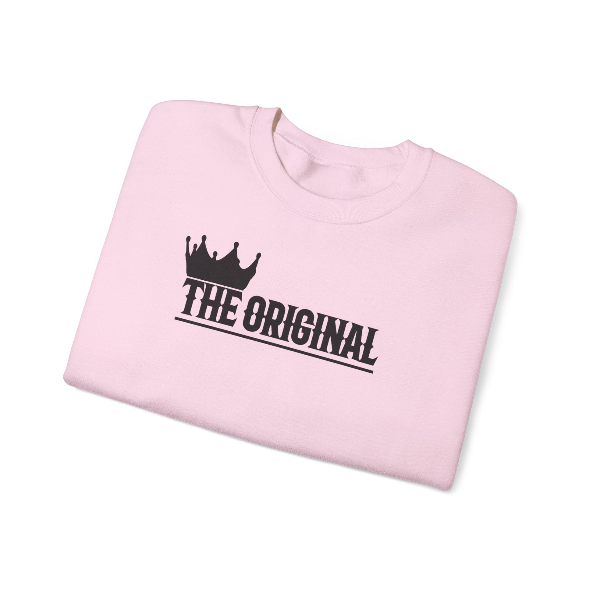 Neatly folded unisex sweatshirt with subtle black branding