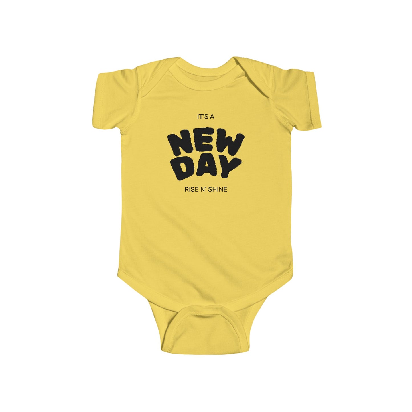 From The Original a baby bodysuit with bold line design, unisex, front view on white background