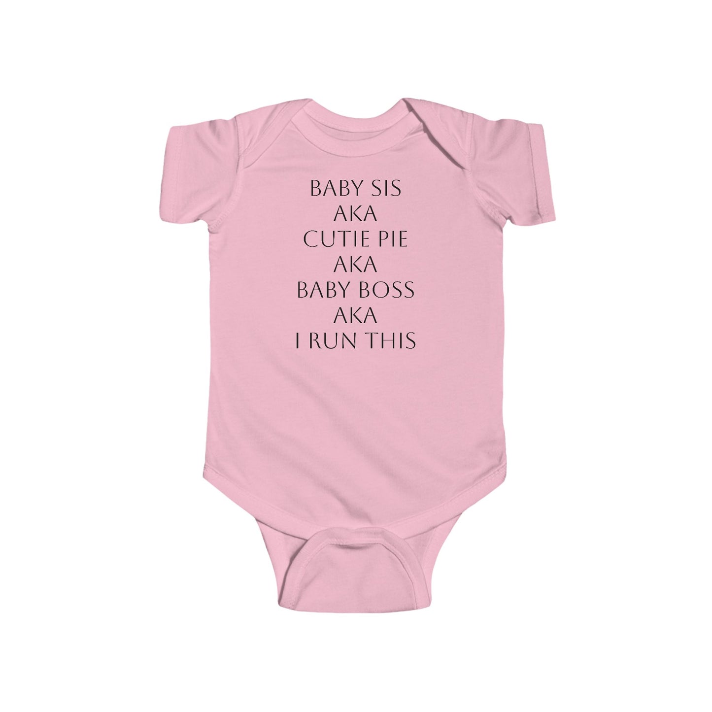 Close-up of BOLD LINES print on babypink infant onesie