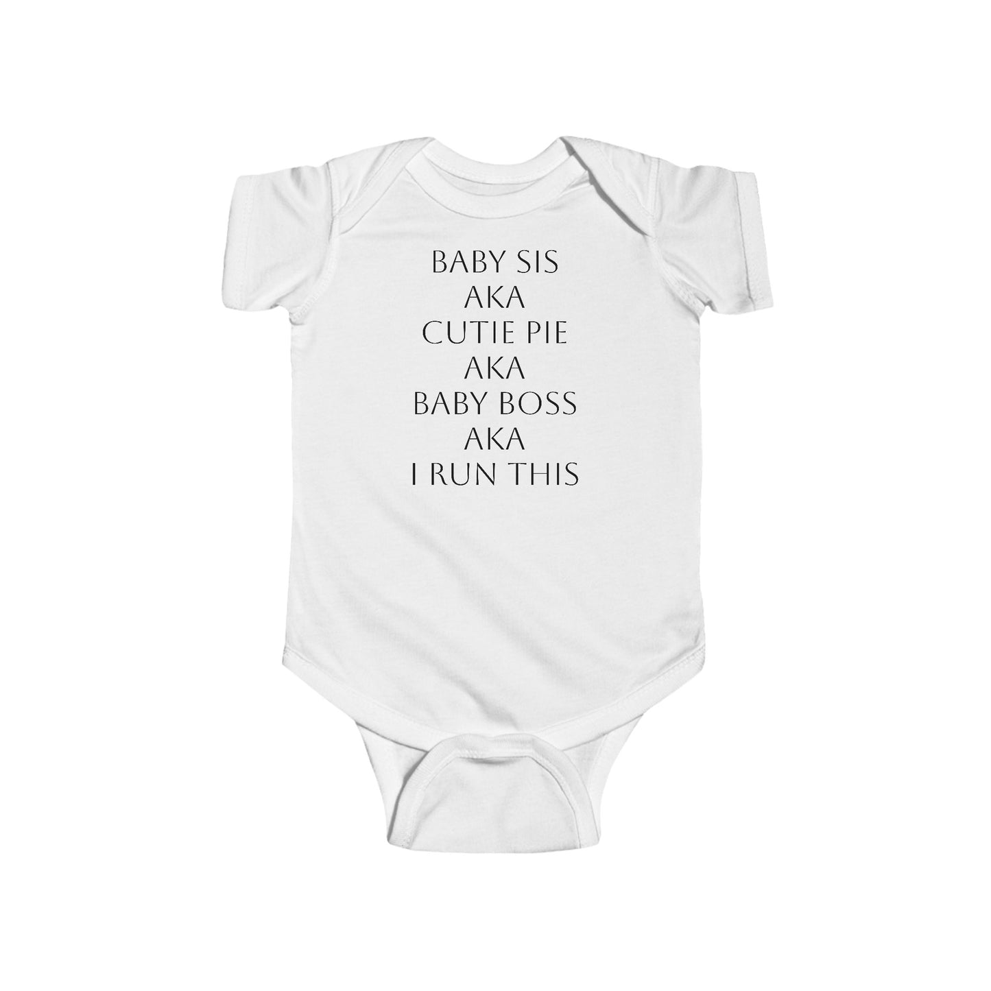 White baby bodysuit with BOLD LINES faith design – front view