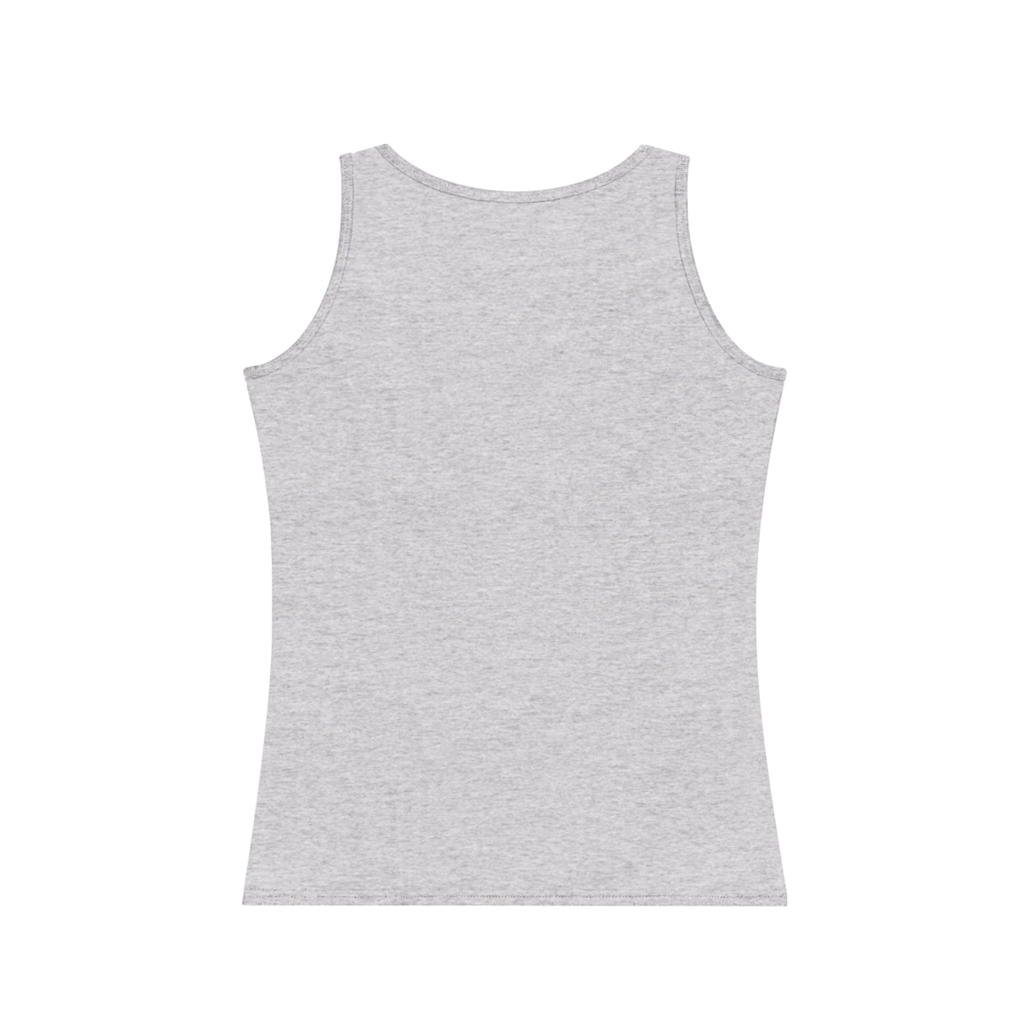 the back of grey SUPERMOM tank top with printed design – ideal Mother's Day gift in breathable cotton