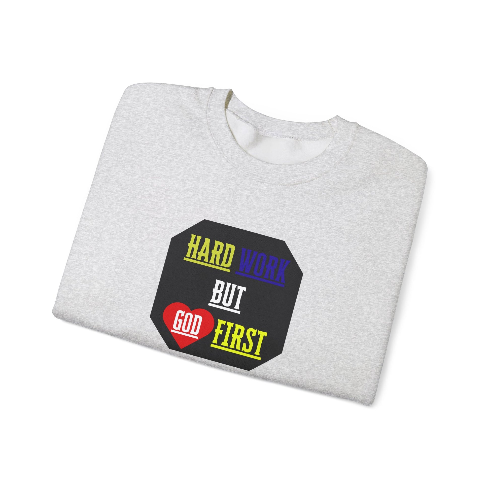 Flat lay of sweatshirt folded neatly