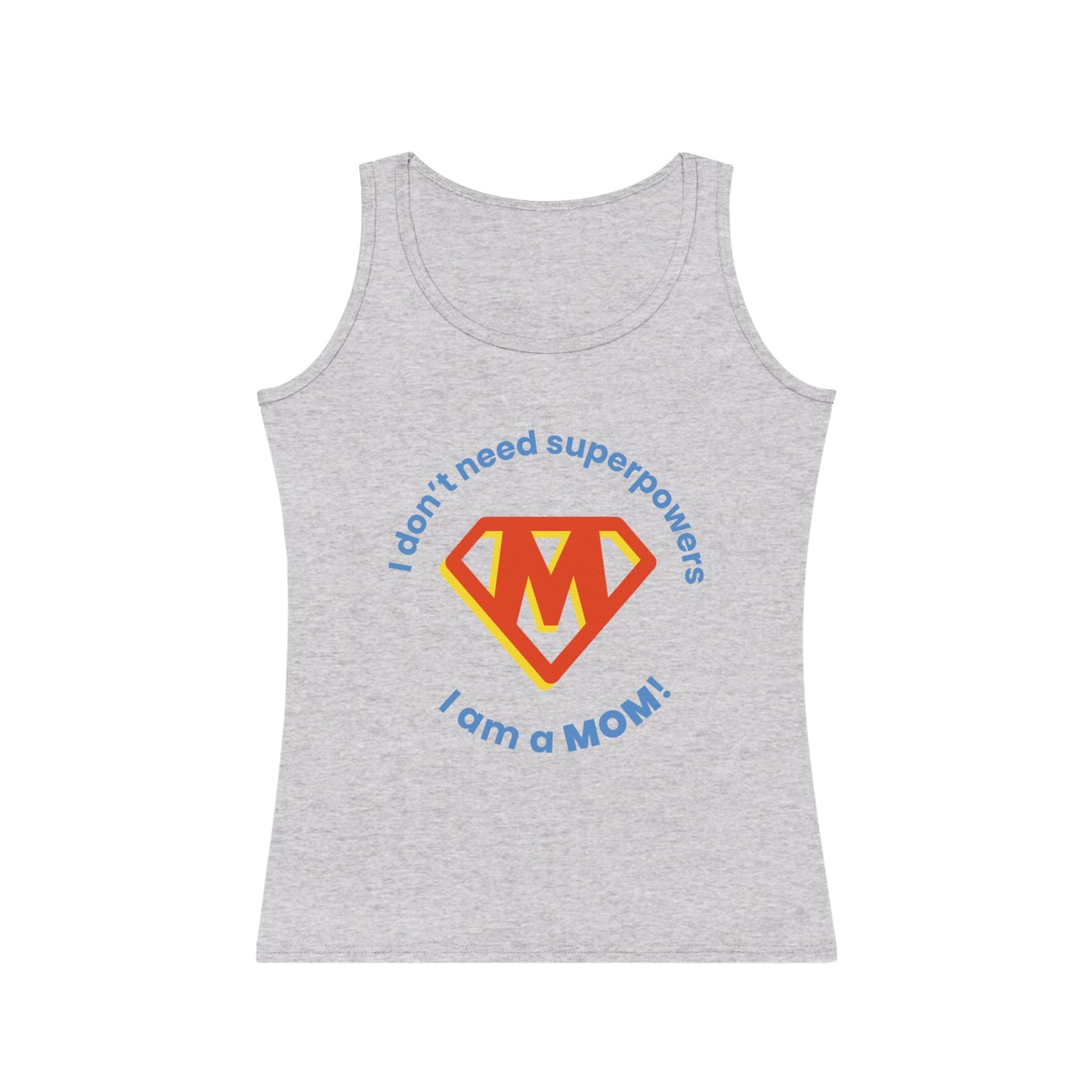 SUPERMOM tank top with printed design – ideal Mother's Day gift in breathable cotton
