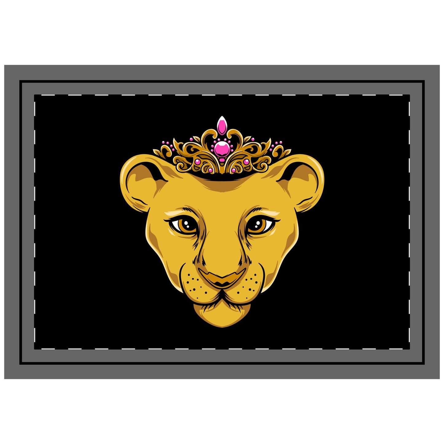 Christian throw pillow with crowned lion design in gold – PRINCESS by The Original