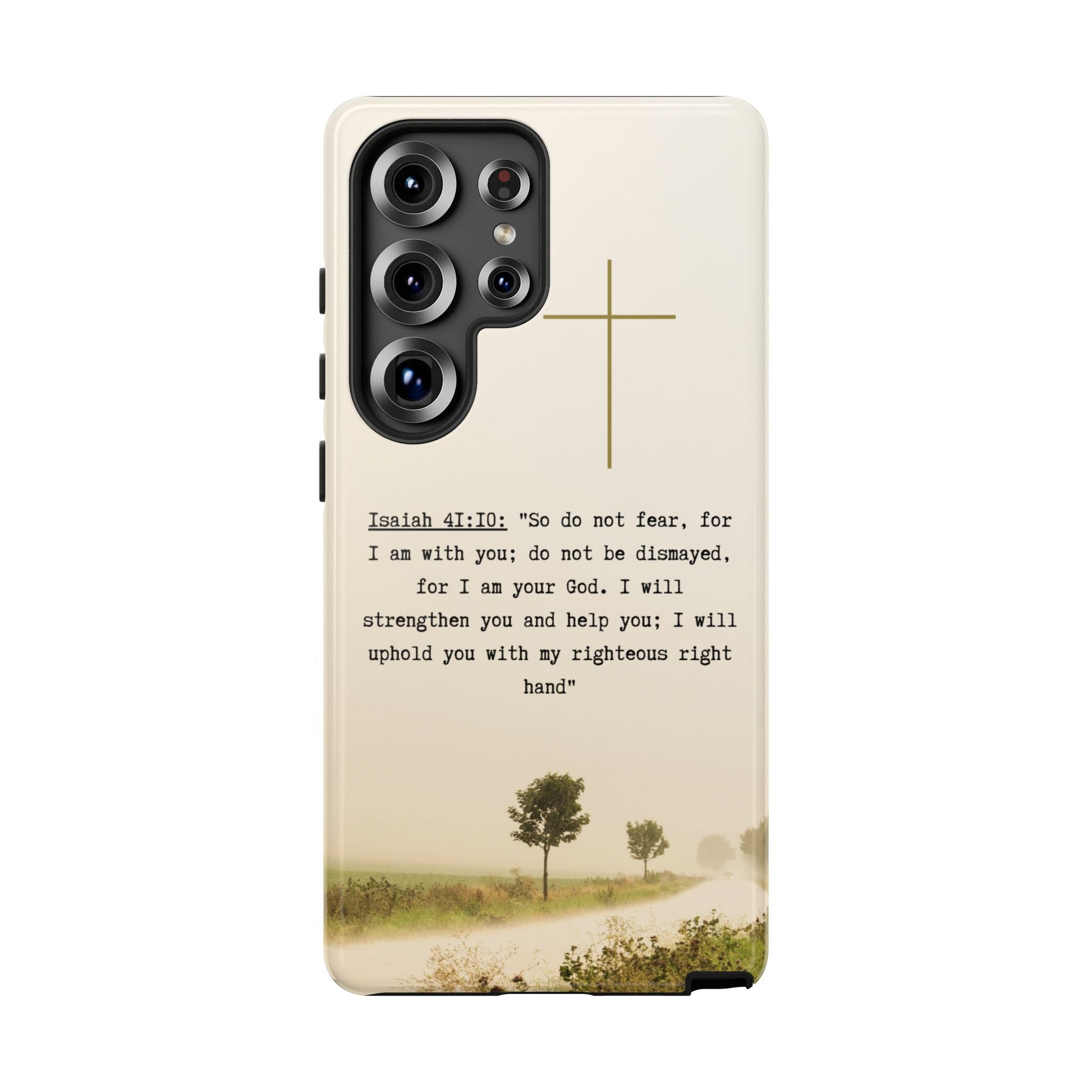 Christian Cross Phone Case with Isaiah 41:10 —The Original, Inspirational Protective iPhone Cover