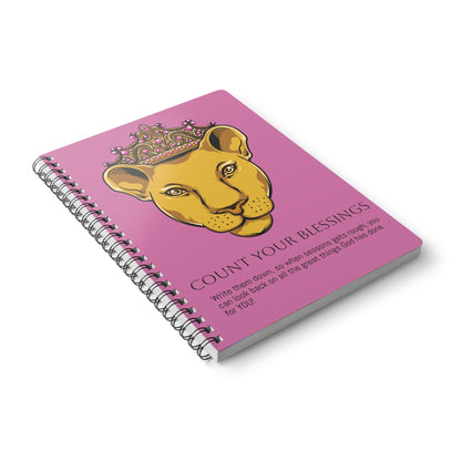 Inspirational A5 Notebook - "Count Your Blessings" - Softcover Wirobound Journal for Reflection and Gratitude