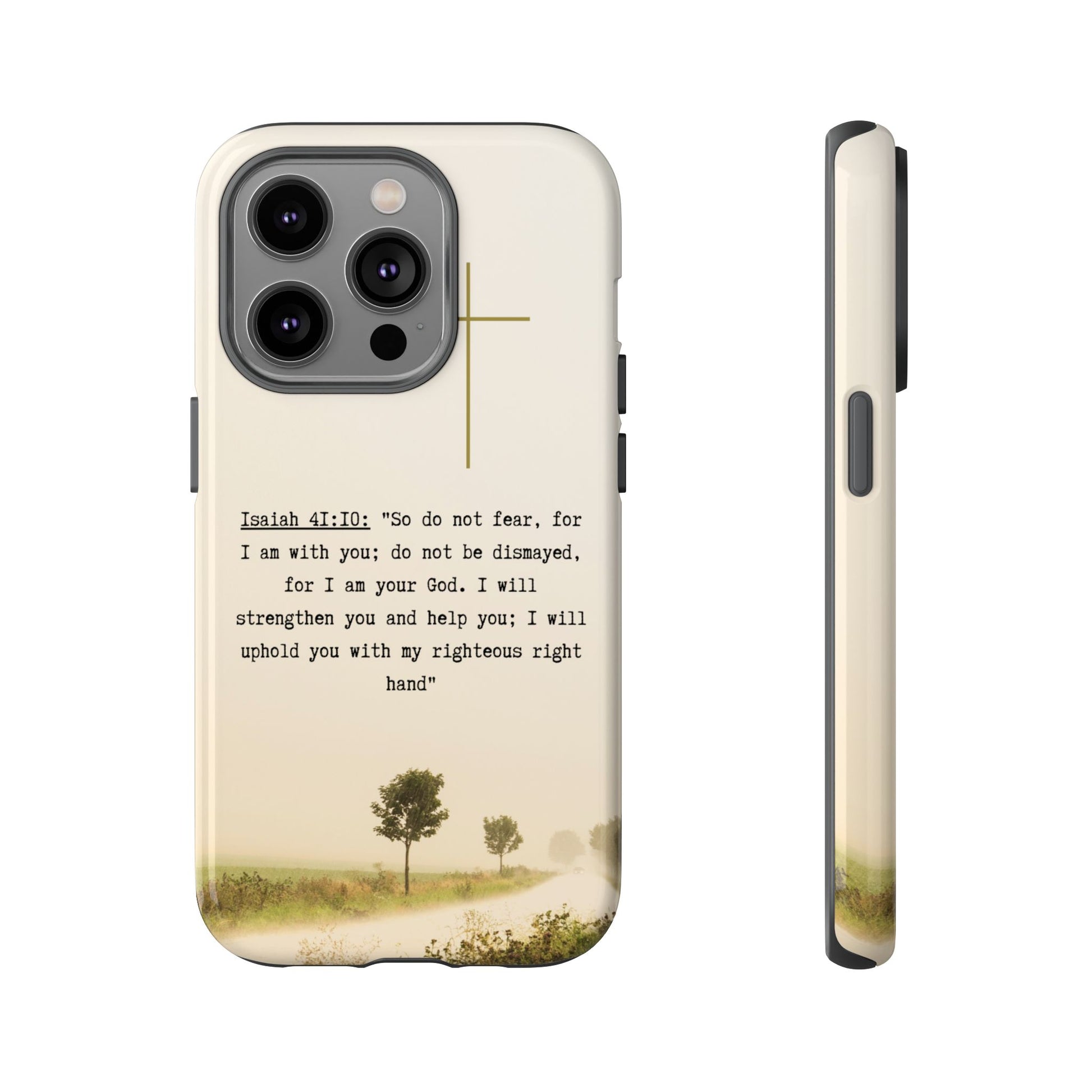 Christian Cross Phone Case with Isaiah 41:10 —The Original, Inspirational Protective iPhone Cover