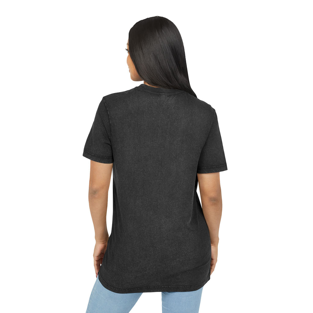 Unisex "THANK GOD" Acid-Washed Black Tee — Vintage Washed Crewneck T-Shirt