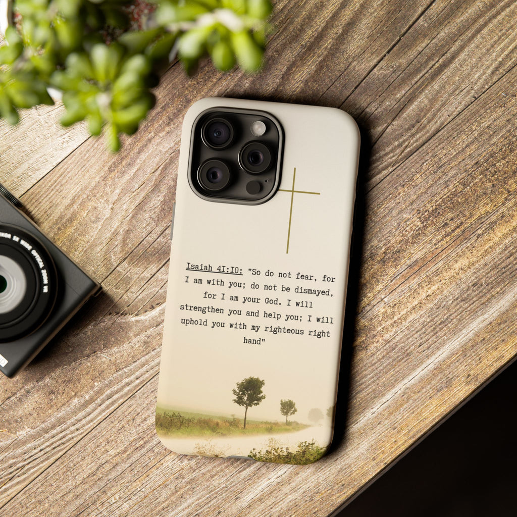 Christian Cross Phone Case with Isaiah 41:10 —The Original, Inspirational Protective iPhone Cover