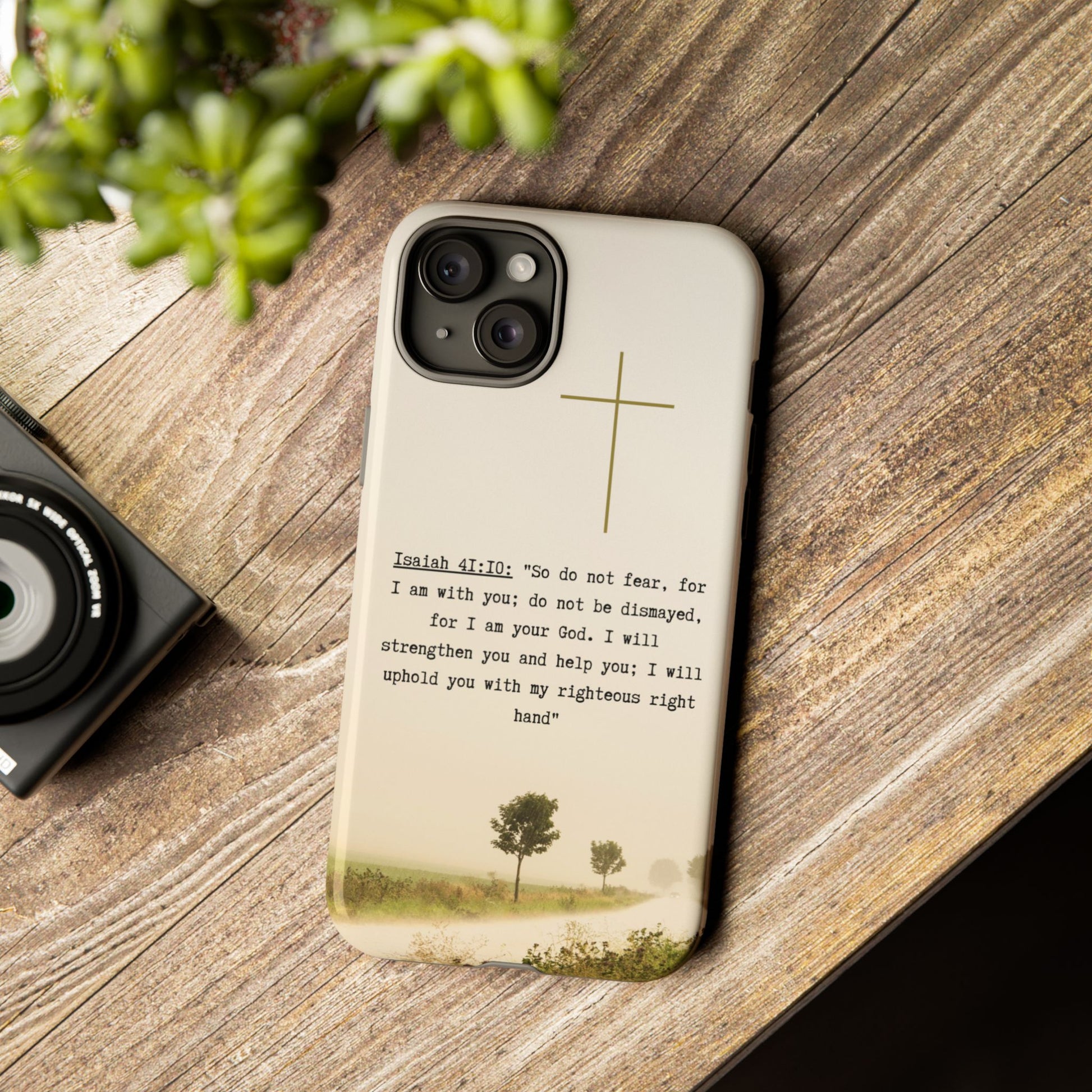 Christian Cross Phone Case with Isaiah 41:10 —The Original, Inspirational Protective iPhone Cover