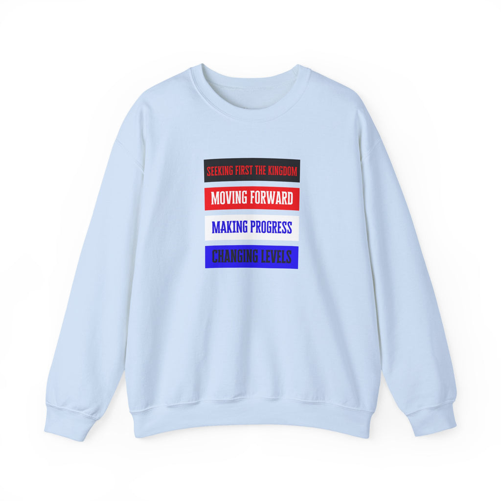 MOVING FORWARD – Unisex kristen sweatshirt med tryk | The Original