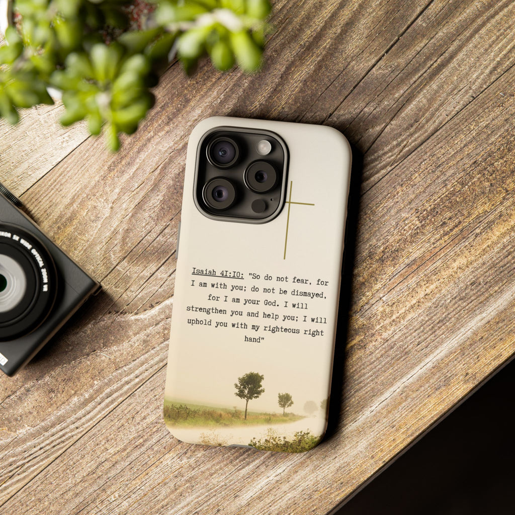 Christian Cross Phone Case with Isaiah 41:10 —The Original, Inspirational Protective iPhone Cover
