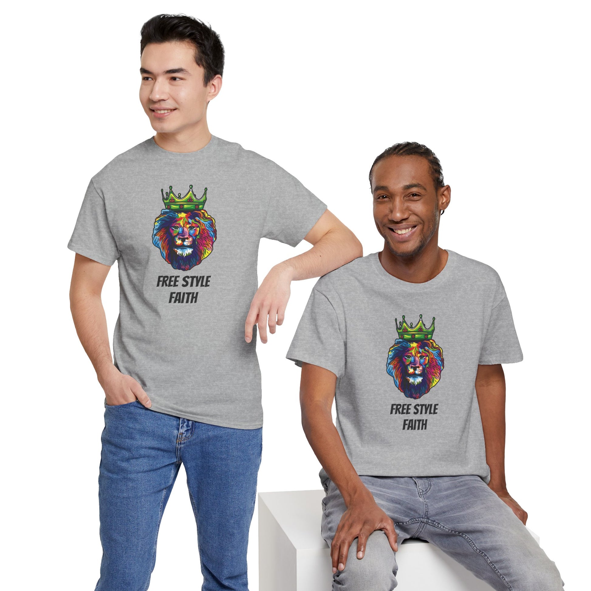 FREE STYLE FAITH med COLOR LION Custom kristen T-shirt – The Original – faithwear