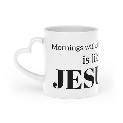 Taza con forma de corazón de Jesús