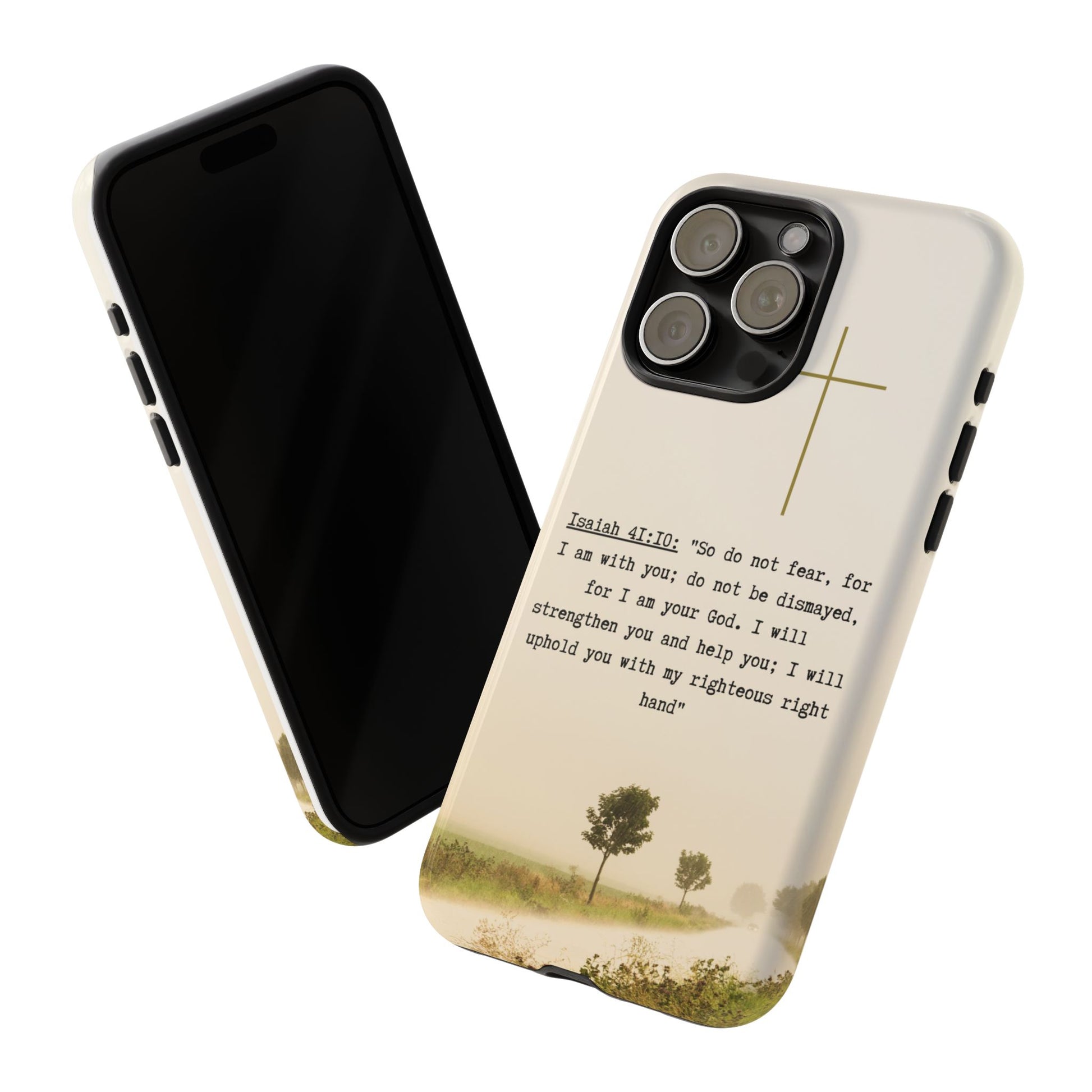 Christian Cross Phone Case with Isaiah 41:10 —The Original, Inspirational Protective iPhone Cover