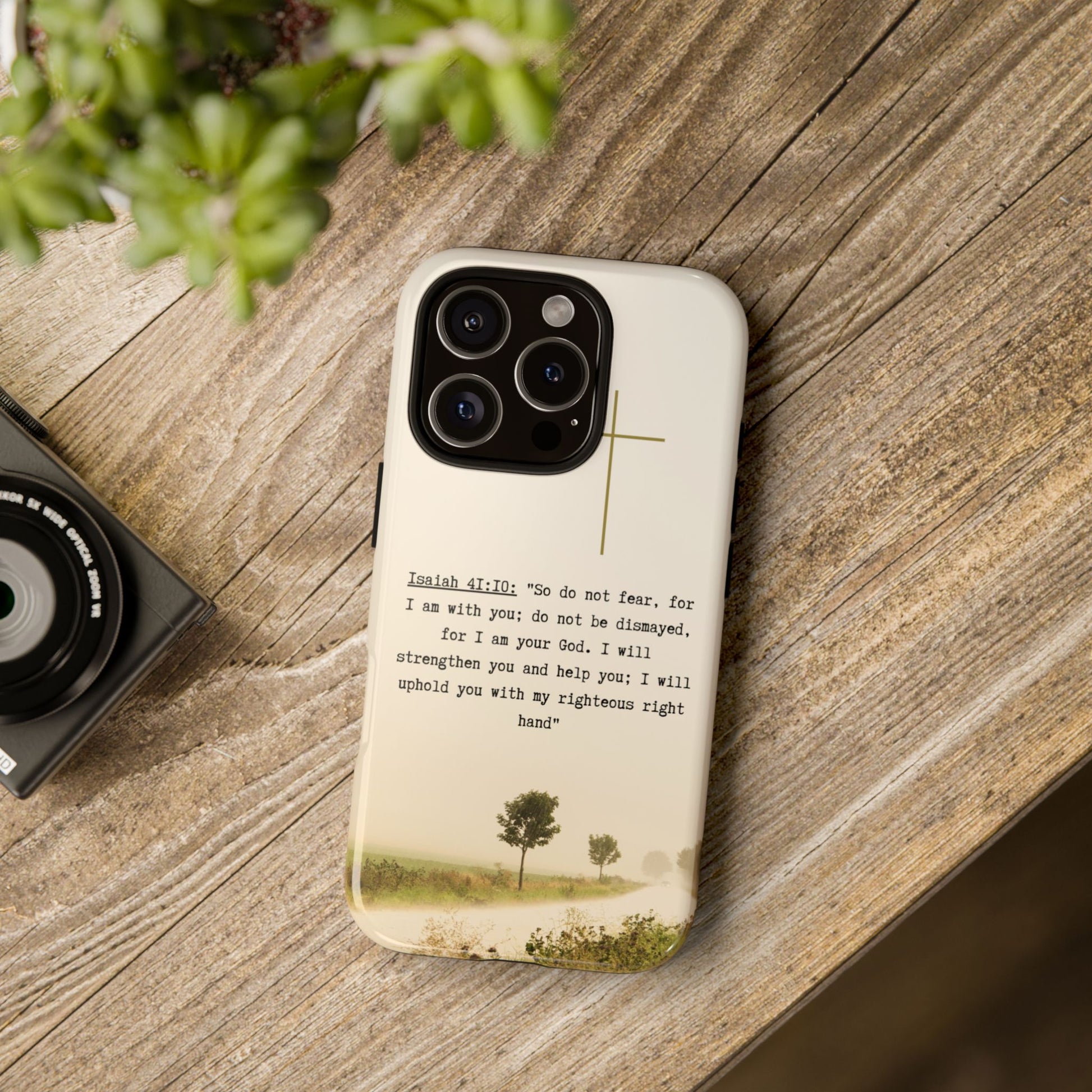 Christian Cross Phone Case with Isaiah 41:10 —The Original, Inspirational Protective iPhone Cover