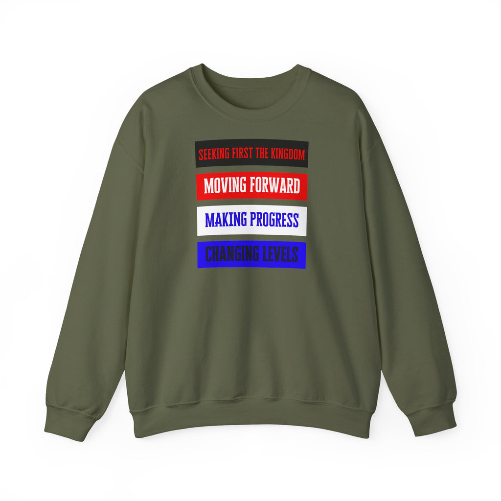 MOVING FORWARD – Unisex kristen sweatshirt med tryk | The Original