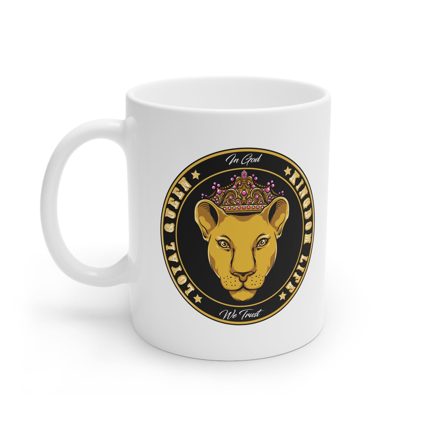 Taza de cerámica blanca LOYAL QUEEN, 11 oz y 15 oz