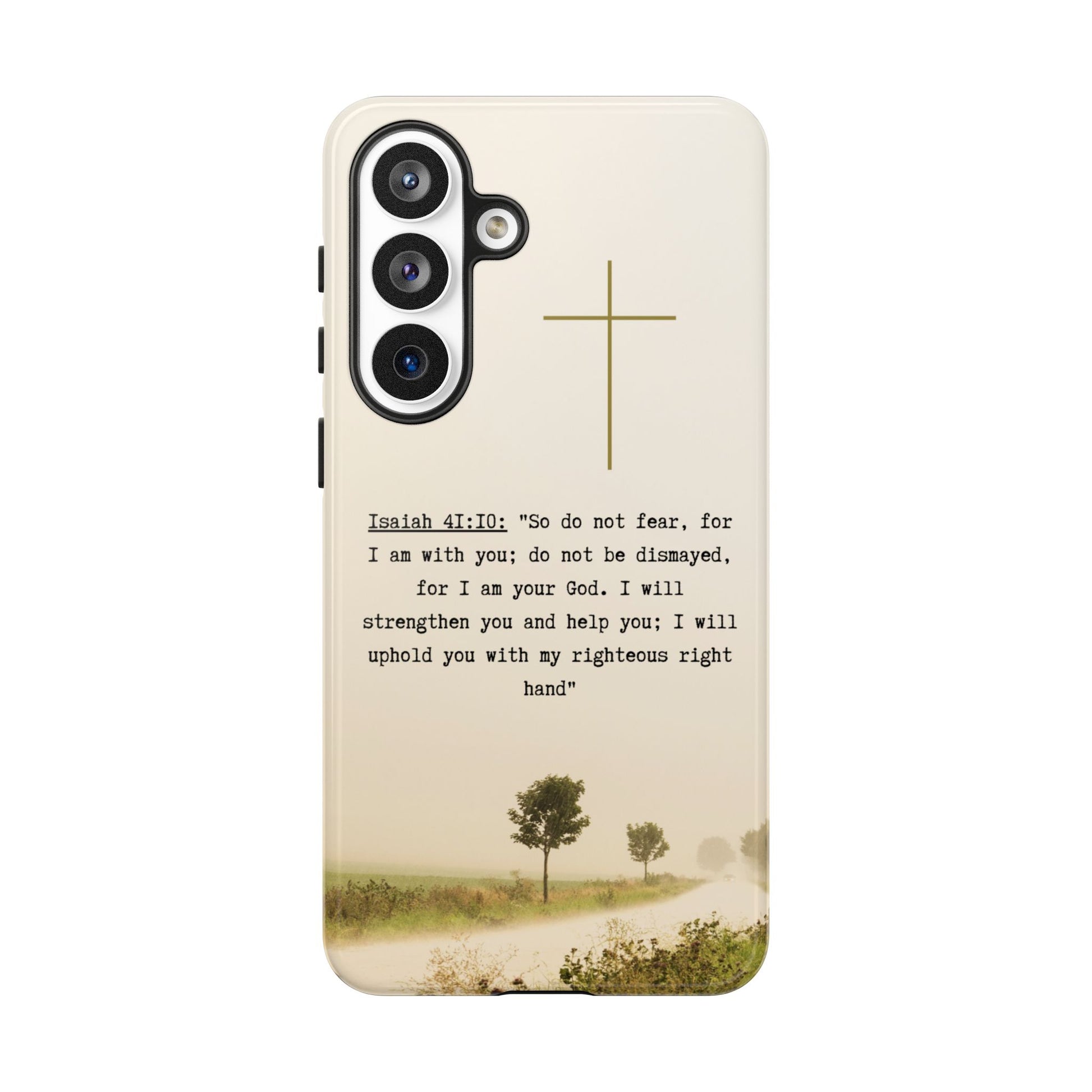 Christian Cross Phone Case with Isaiah 41:10 —The Original, Inspirational Protective iPhone Cover