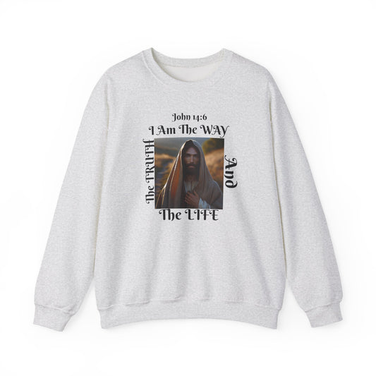 Christliches Sweatshirt mit Rundhalsausschnitt „Born Again“ – Unisex Der Weg