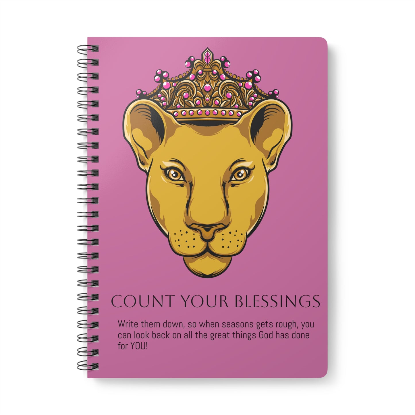 Inspirational A5 Notebook - "Count Your Blessings" - Softcover Wirobound Journal for Reflection and Gratitude