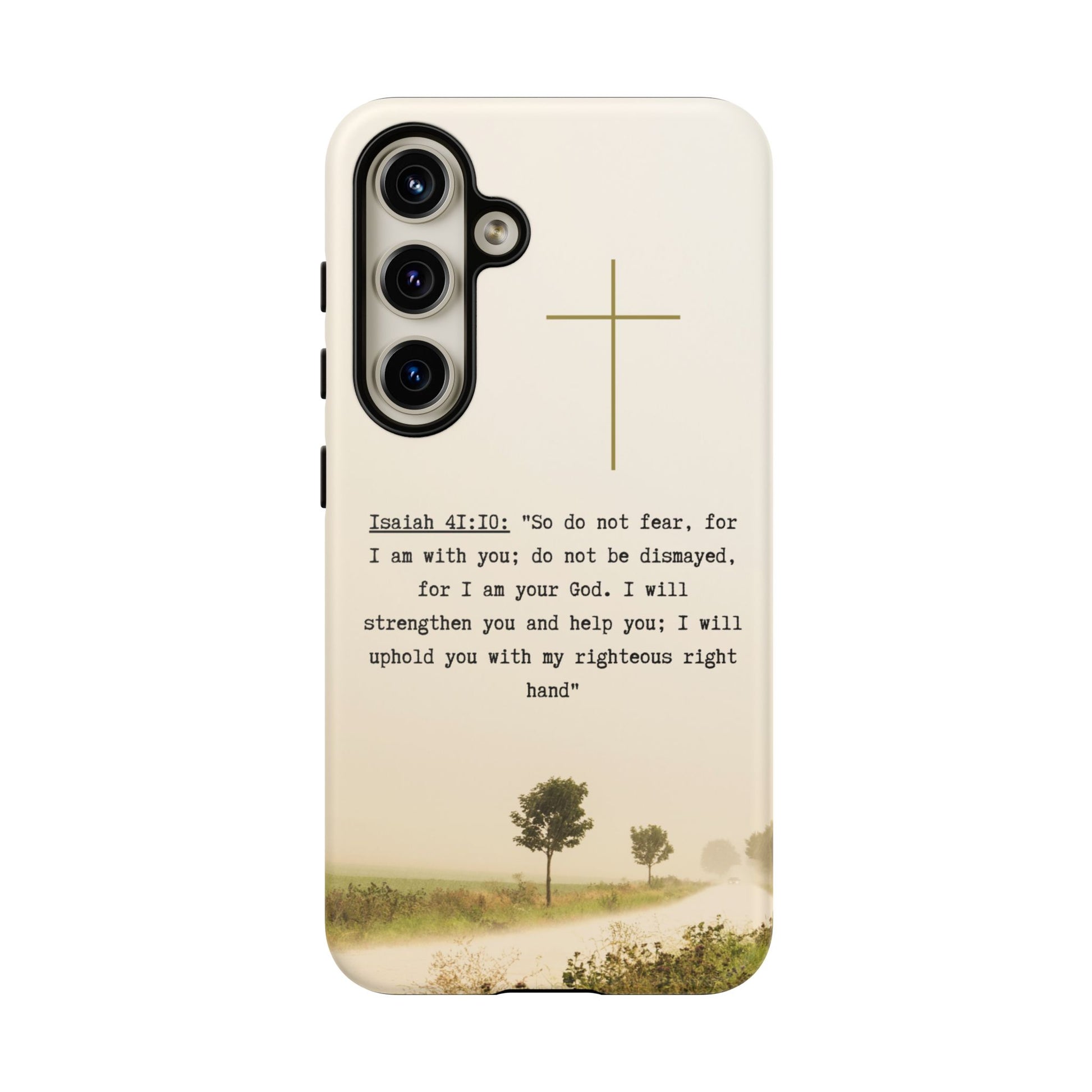 Christian Cross Phone Case with Isaiah 41:10 —The Original, Inspirational Protective iPhone Cover