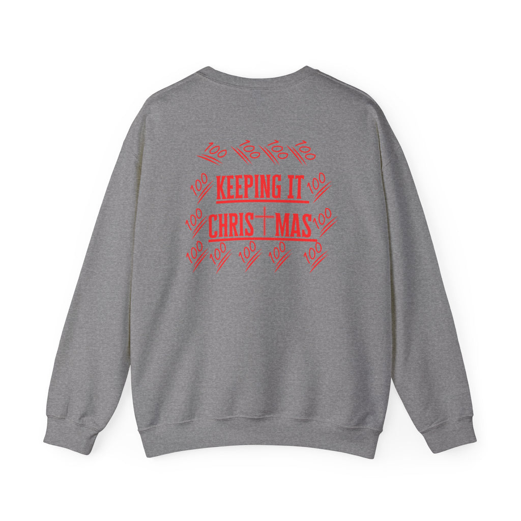Julesweatshirt – Rød Tekst | Unisex Kristen Sweatshirt | The Original - faithwear