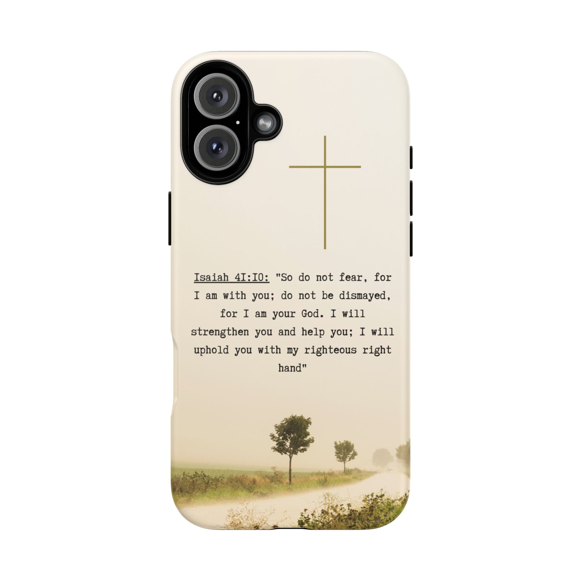 Christian Cross Phone Case with Isaiah 41:10 —The Original, Inspirational Protective iPhone Cover