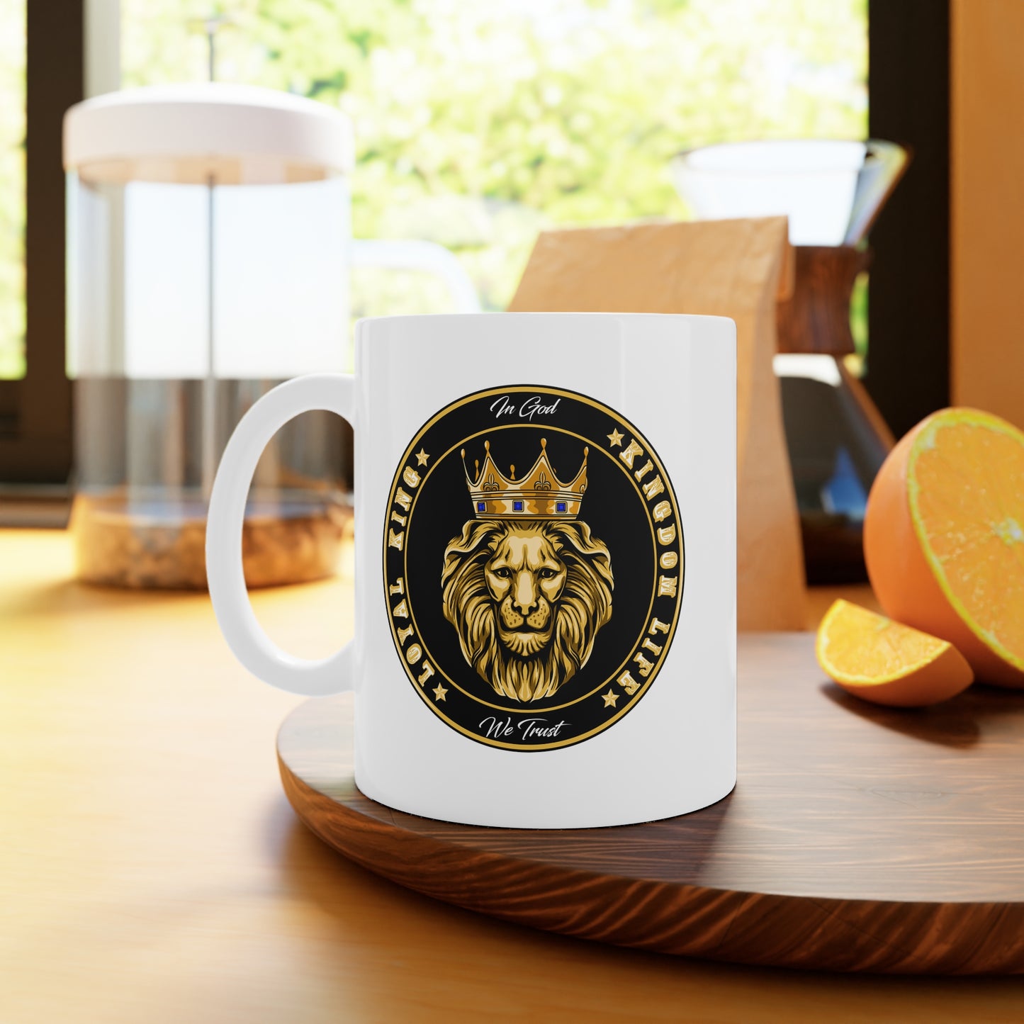 LOYAL KING White Ceramic Mug, 11oz and 15oz