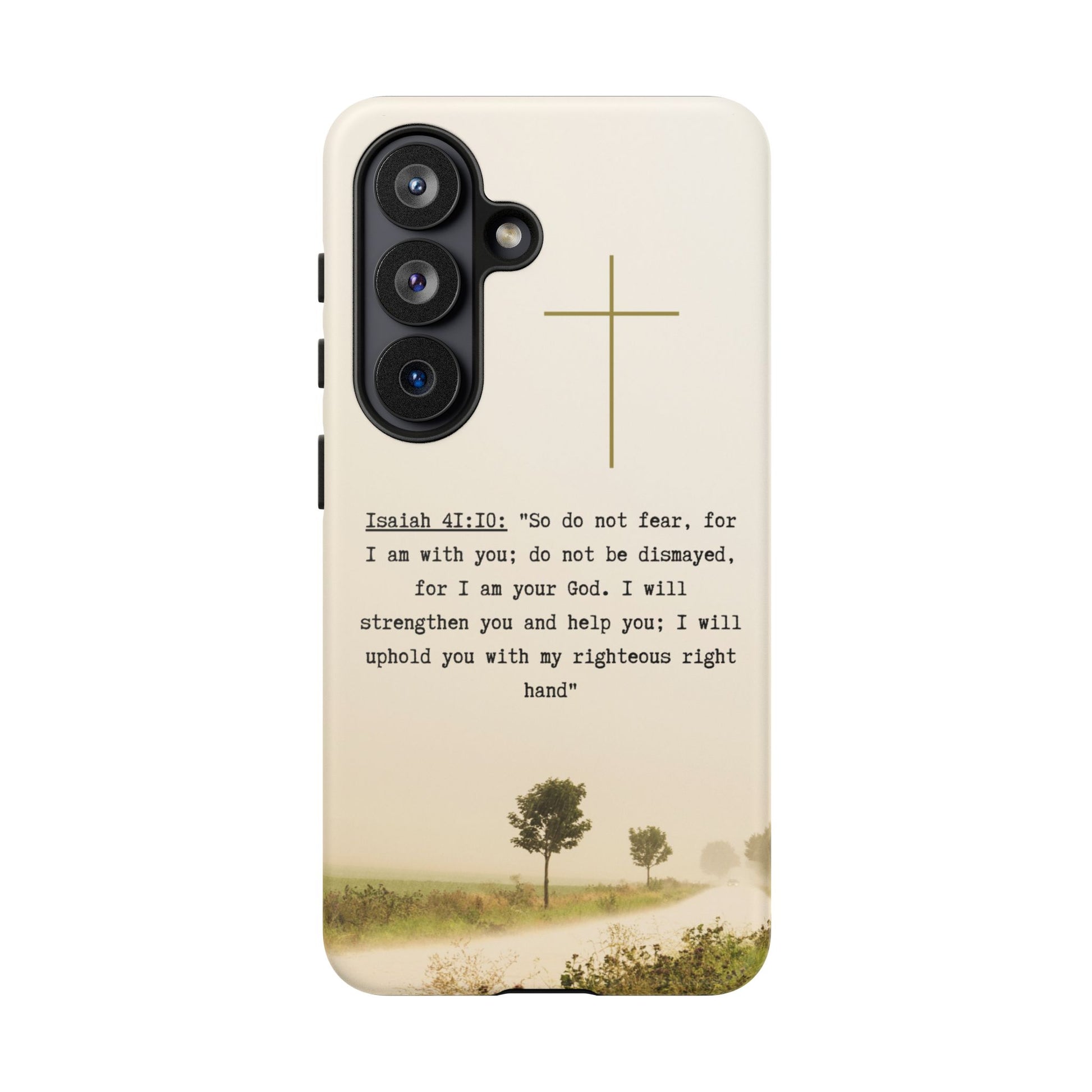Christian Cross Phone Case with Isaiah 41:10 —The Original, Inspirational Protective iPhone Cover