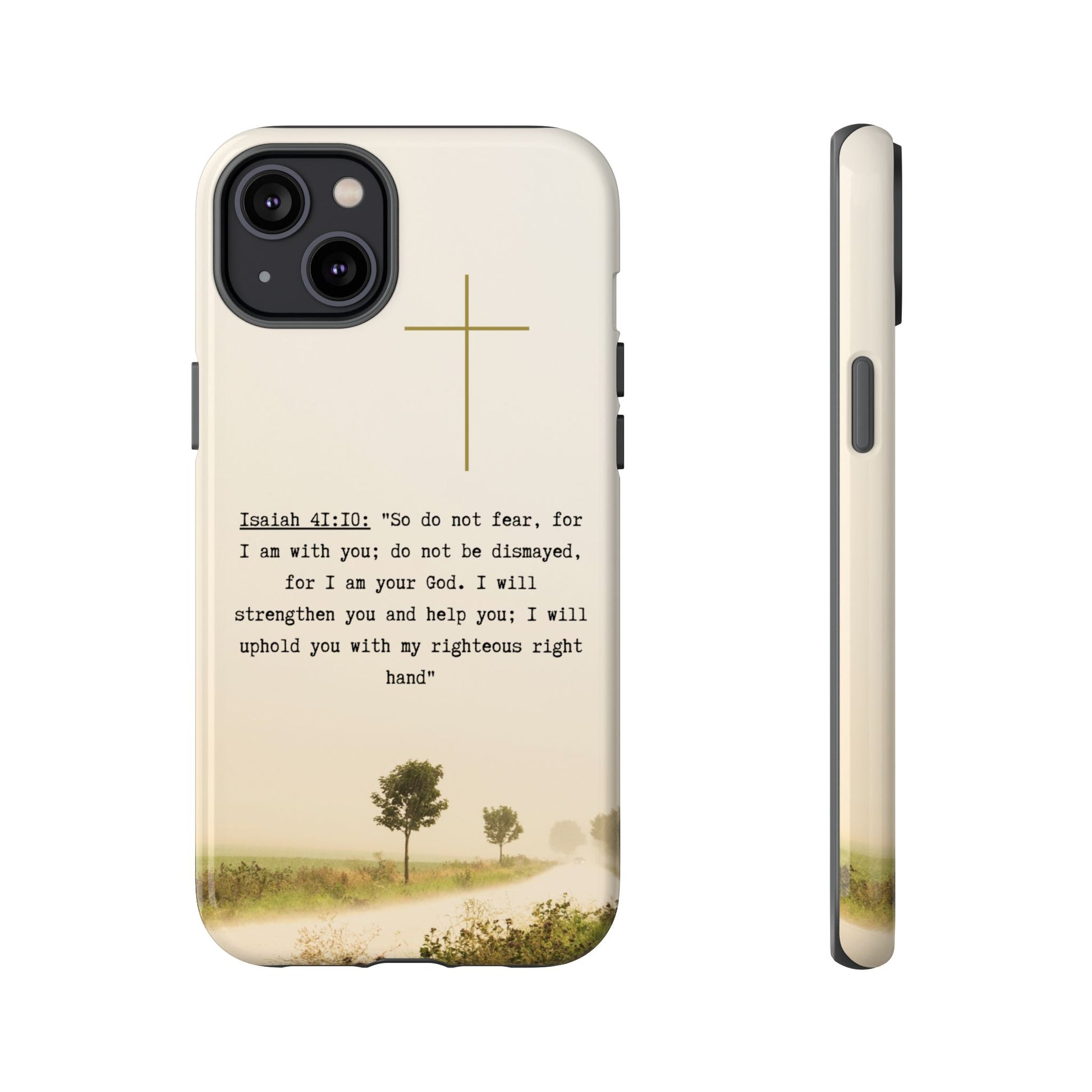 Christian Cross Phone Case with Isaiah 41:10 —The Original, Inspirational Protective iPhone Cover