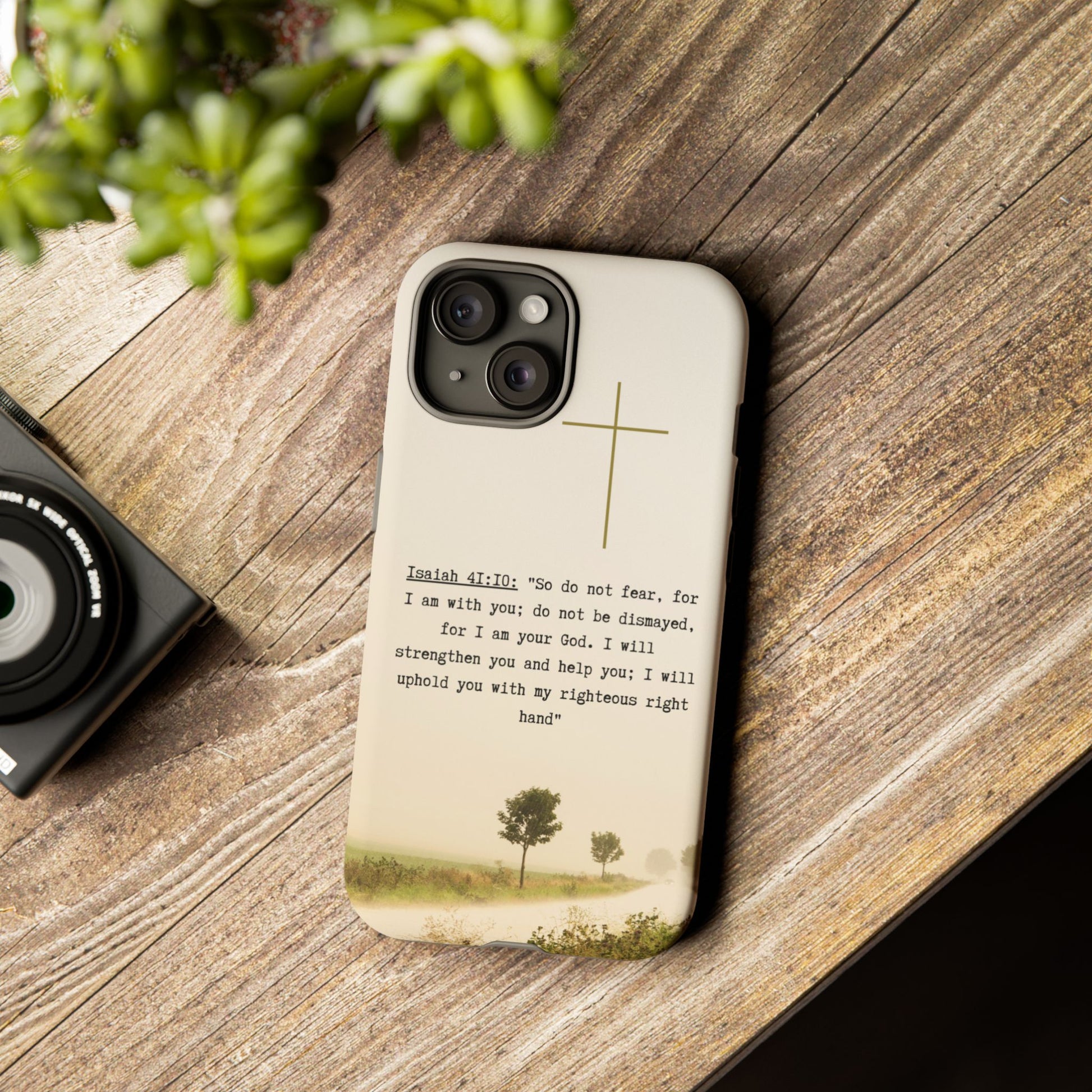 Christian Cross Phone Case with Isaiah 41:10 —The Original, Inspirational Protective iPhone Cover