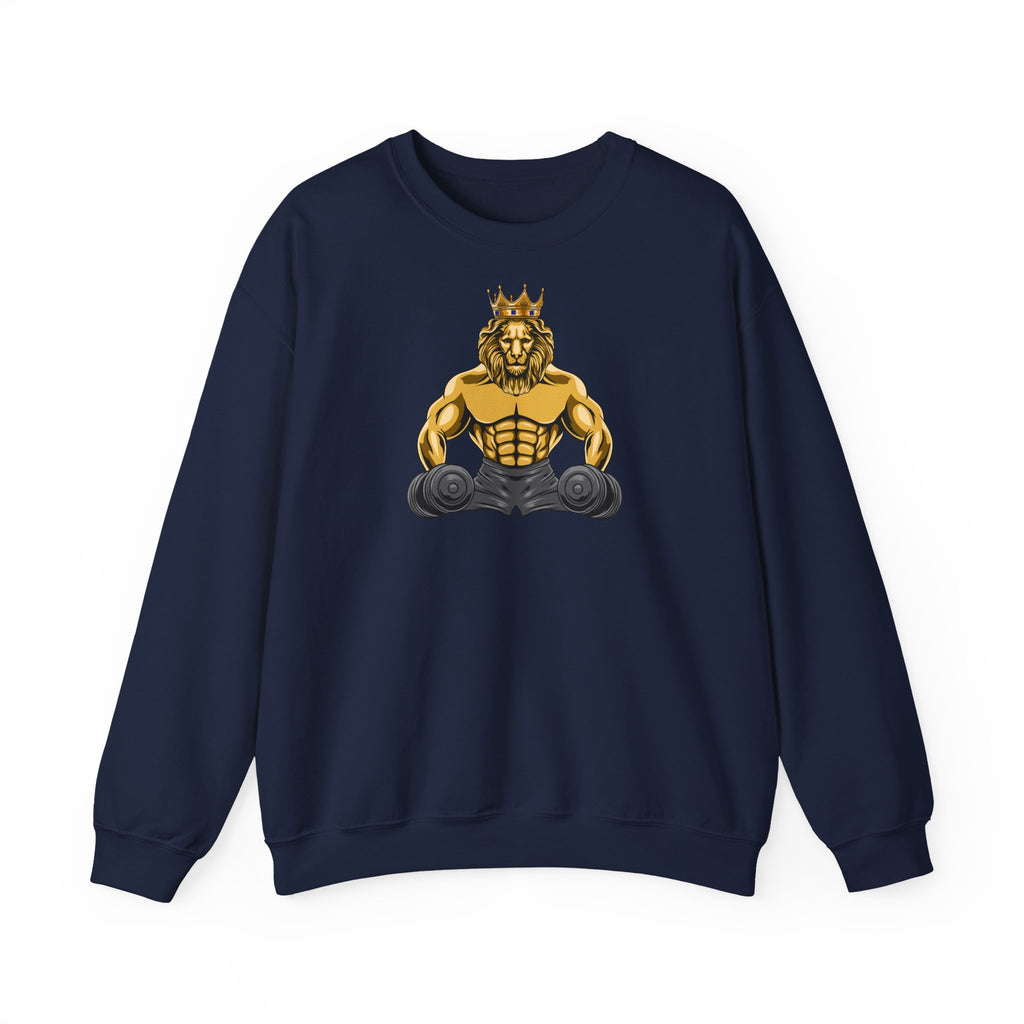 MUSCLE LION (grey) Sweatshirt - faith living, be strong and courages