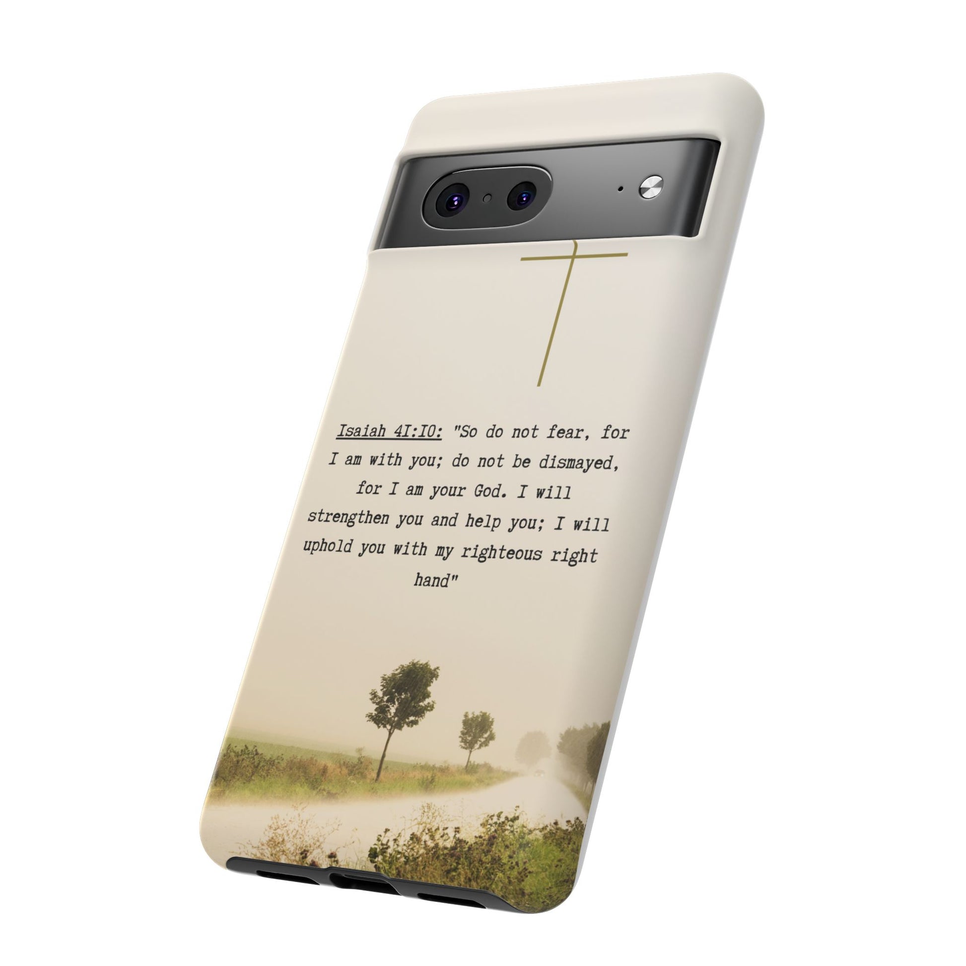 Christian Cross Phone Case with Isaiah 41:10 —The Original, Inspirational Protective iPhone Cover