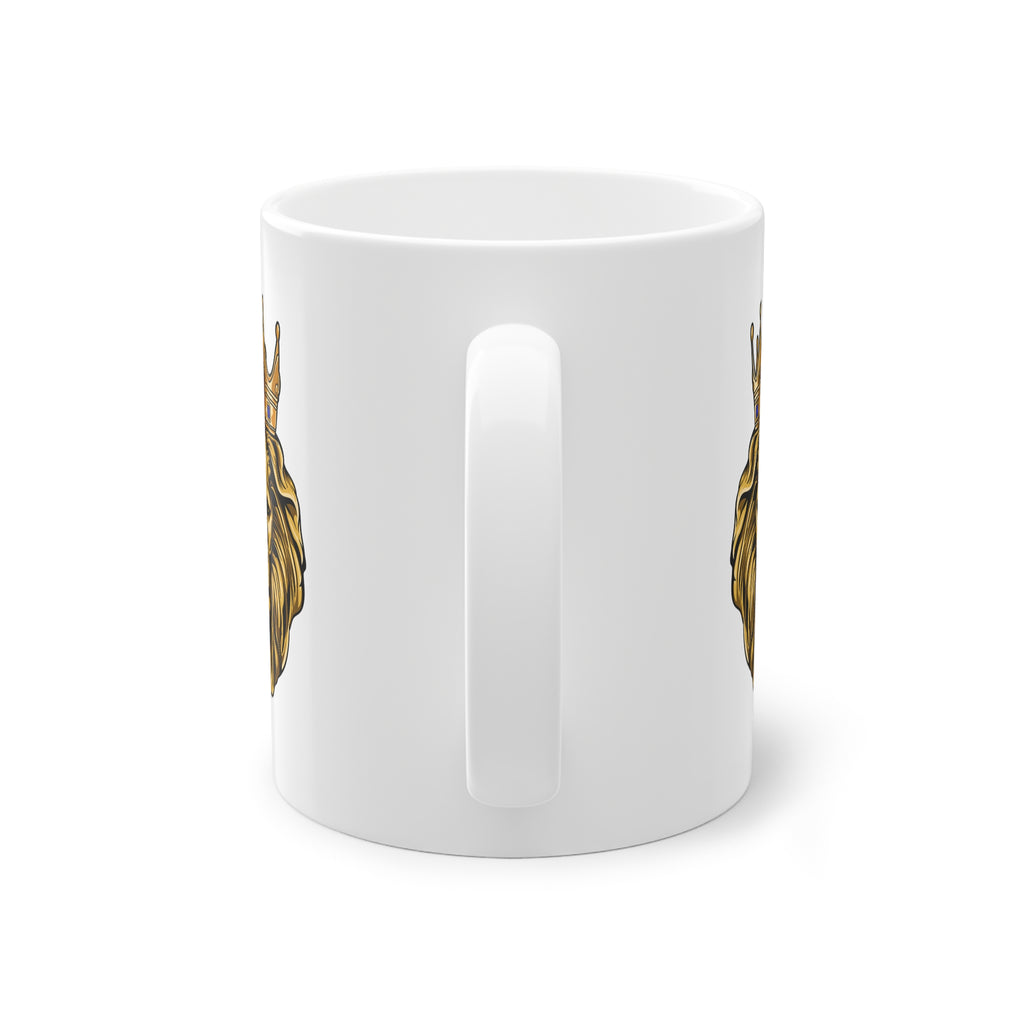 GOLD LION Ceramic Mug – Faith-Inspired Coffee Cup | The Original - be strong and courages