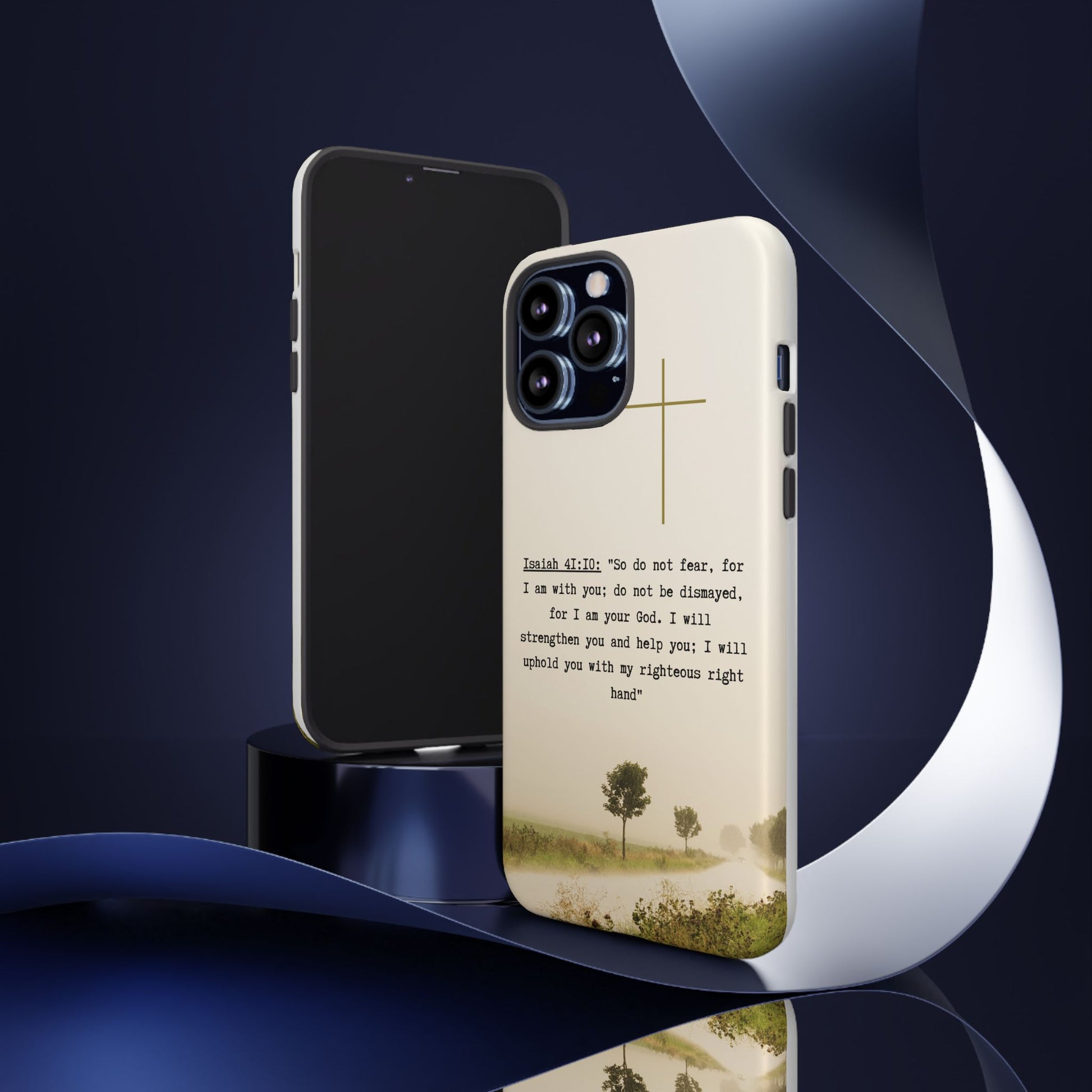 Christian Cross Phone Case with Isaiah 41:10 —The Original, Inspirational Protective iPhone Cover