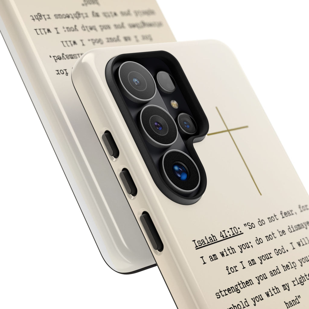 Christian Cross Phone Case with Isaiah 41:10 —The Original, Inspirational Protective iPhone Cover