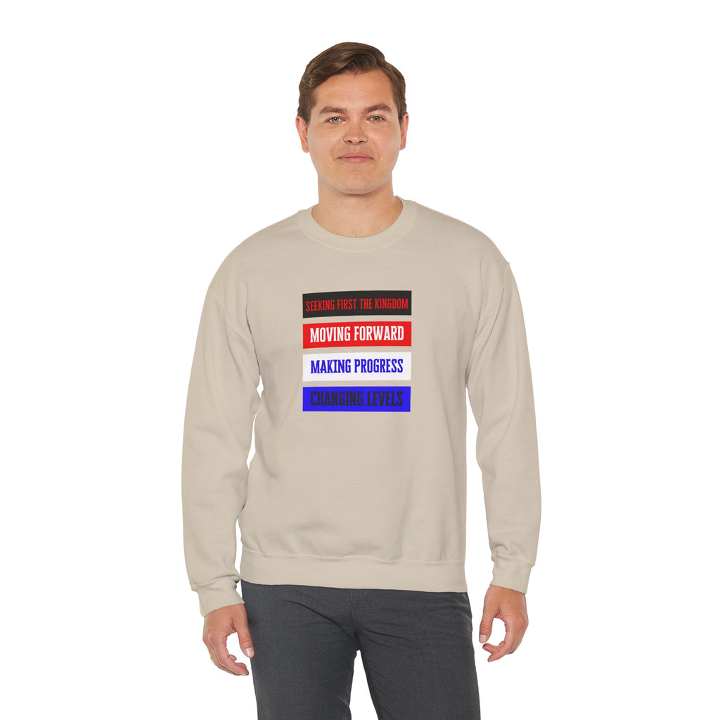 MOVING FORWARD – Unisex kristen sweatshirt med tryk | The Original
