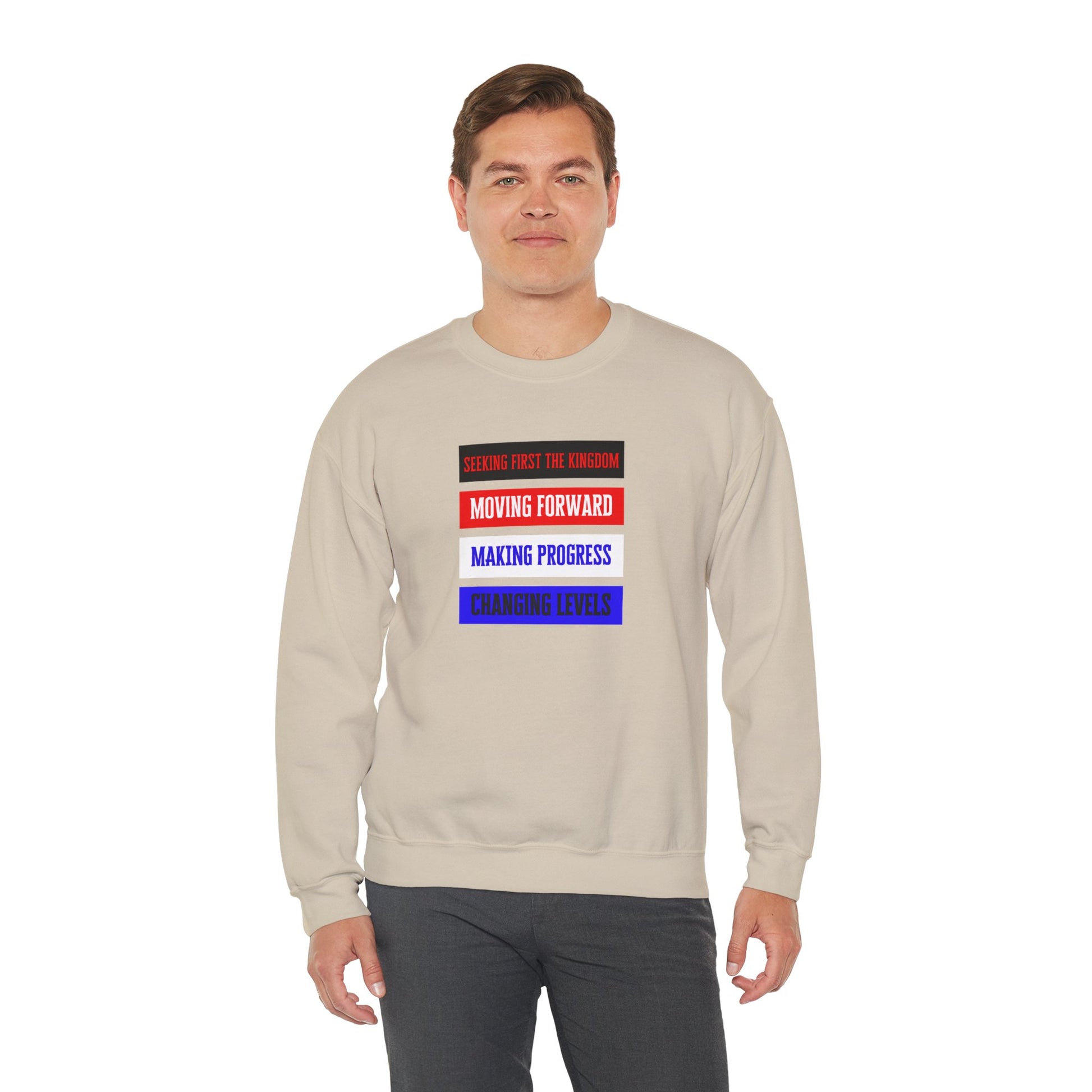MOVING FORWARD – Unisex kristen sweatshirt med tryk | The Original