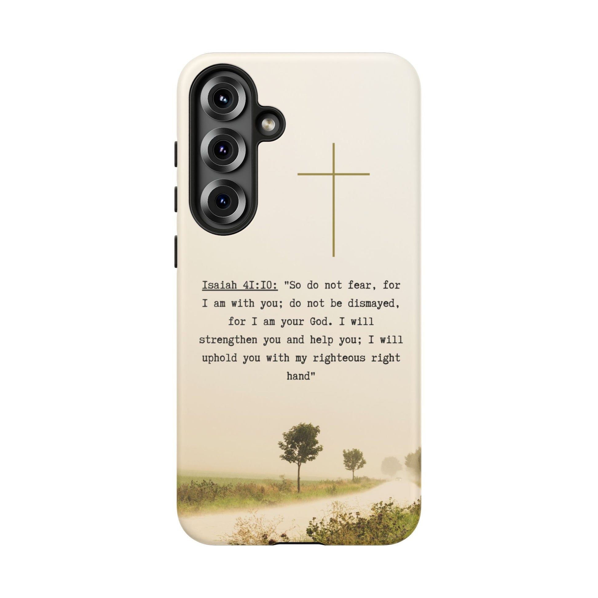 Christian Cross Phone Case with Isaiah 41:10 —The Original, Inspirational Protective iPhone Cover