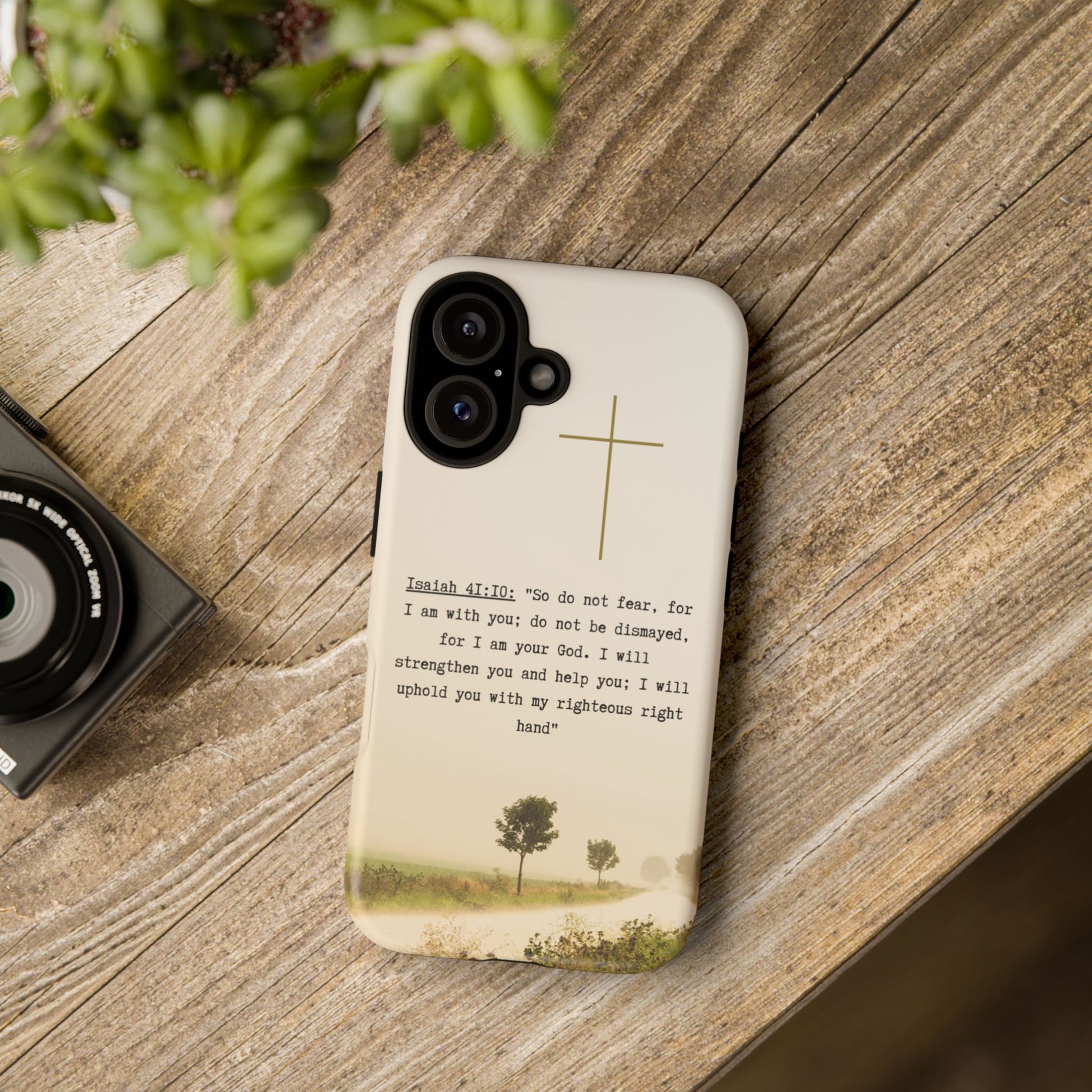 Christian Cross Phone Case with Isaiah 41:10 —The Original, Inspirational Protective iPhone Cover
