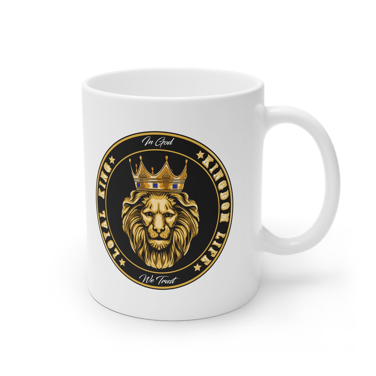 LOYAL KING White Ceramic Mug, 11oz and 15oz