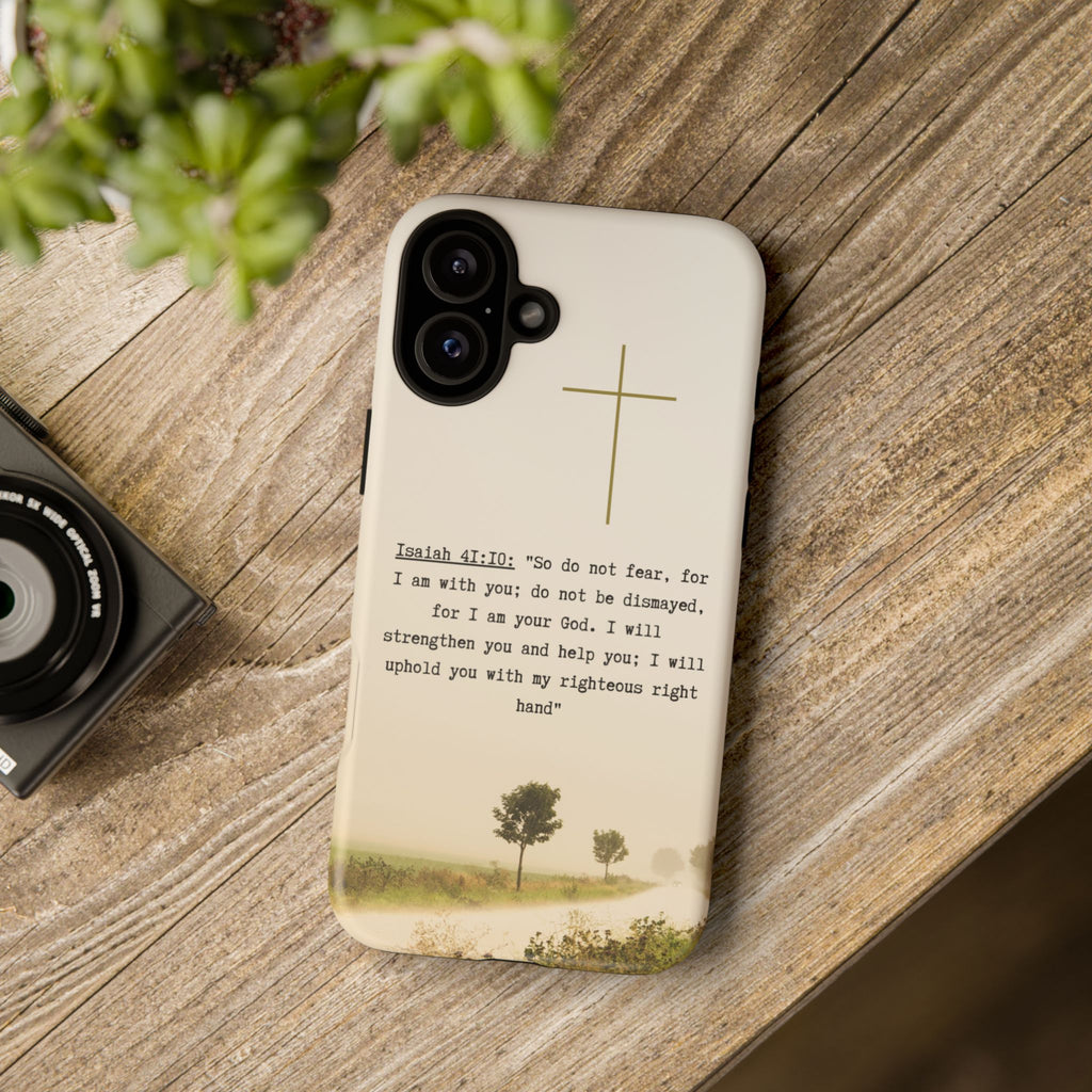 Christian Cross Phone Case with Isaiah 41:10 —The Original, Inspirational Protective iPhone Cover