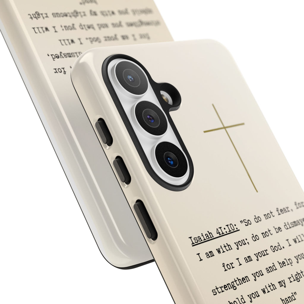 Christian Cross Phone Case with Isaiah 41:10 —The Original, Inspirational Protective iPhone Cover